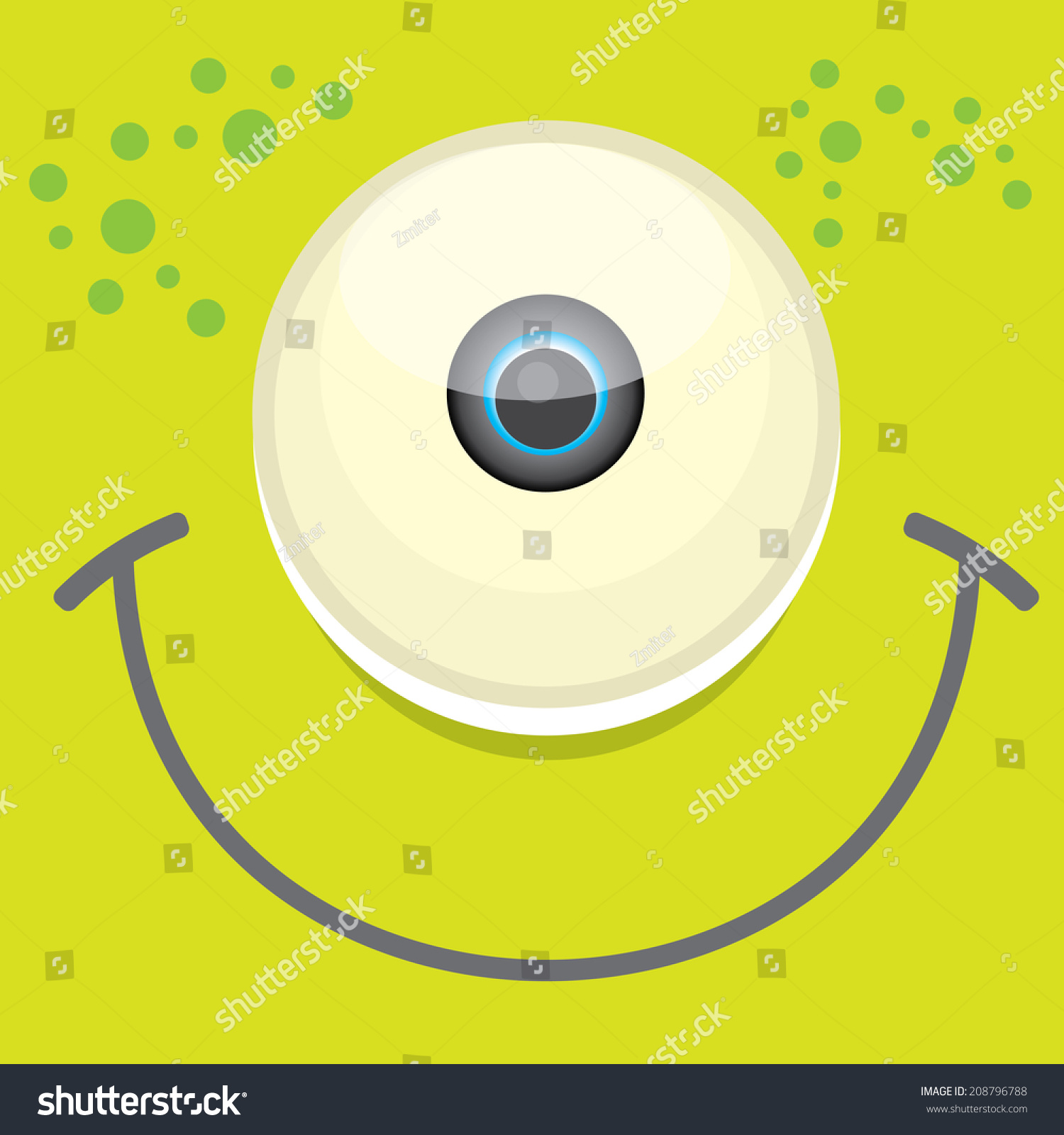 Vector Green Monster Face Stock Vector Royalty Free 208796788 