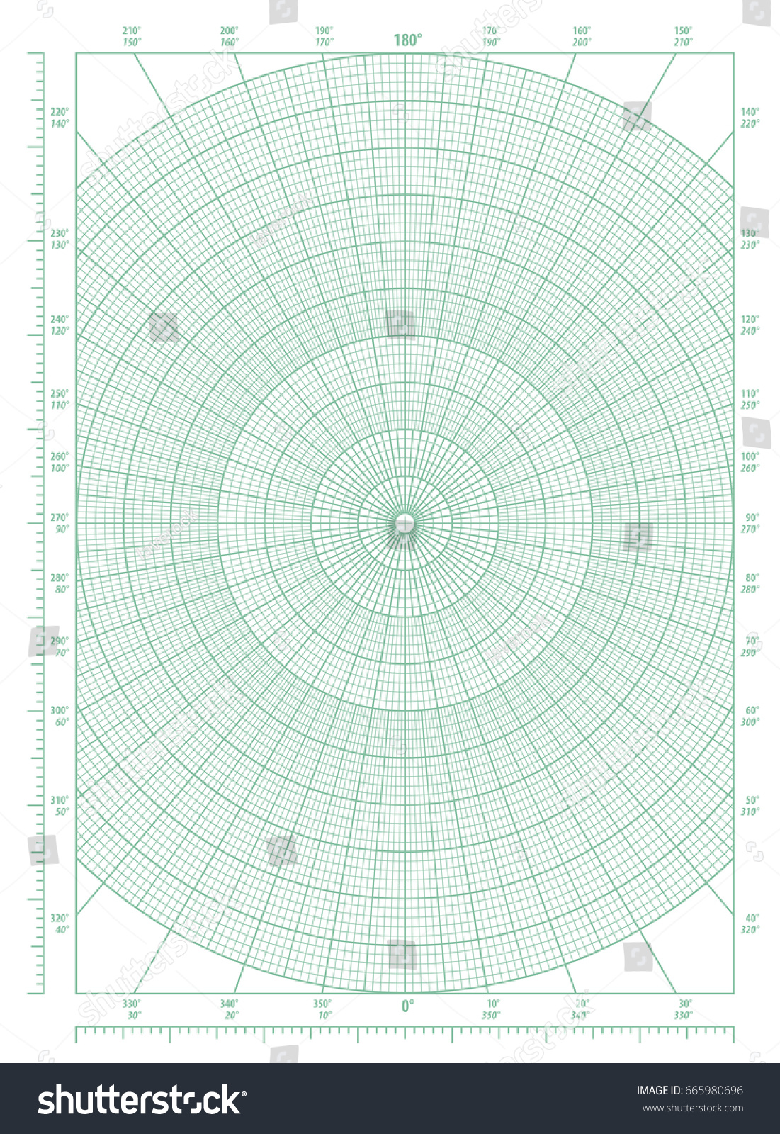vector green polar coordinate circular grid stock vector royalty