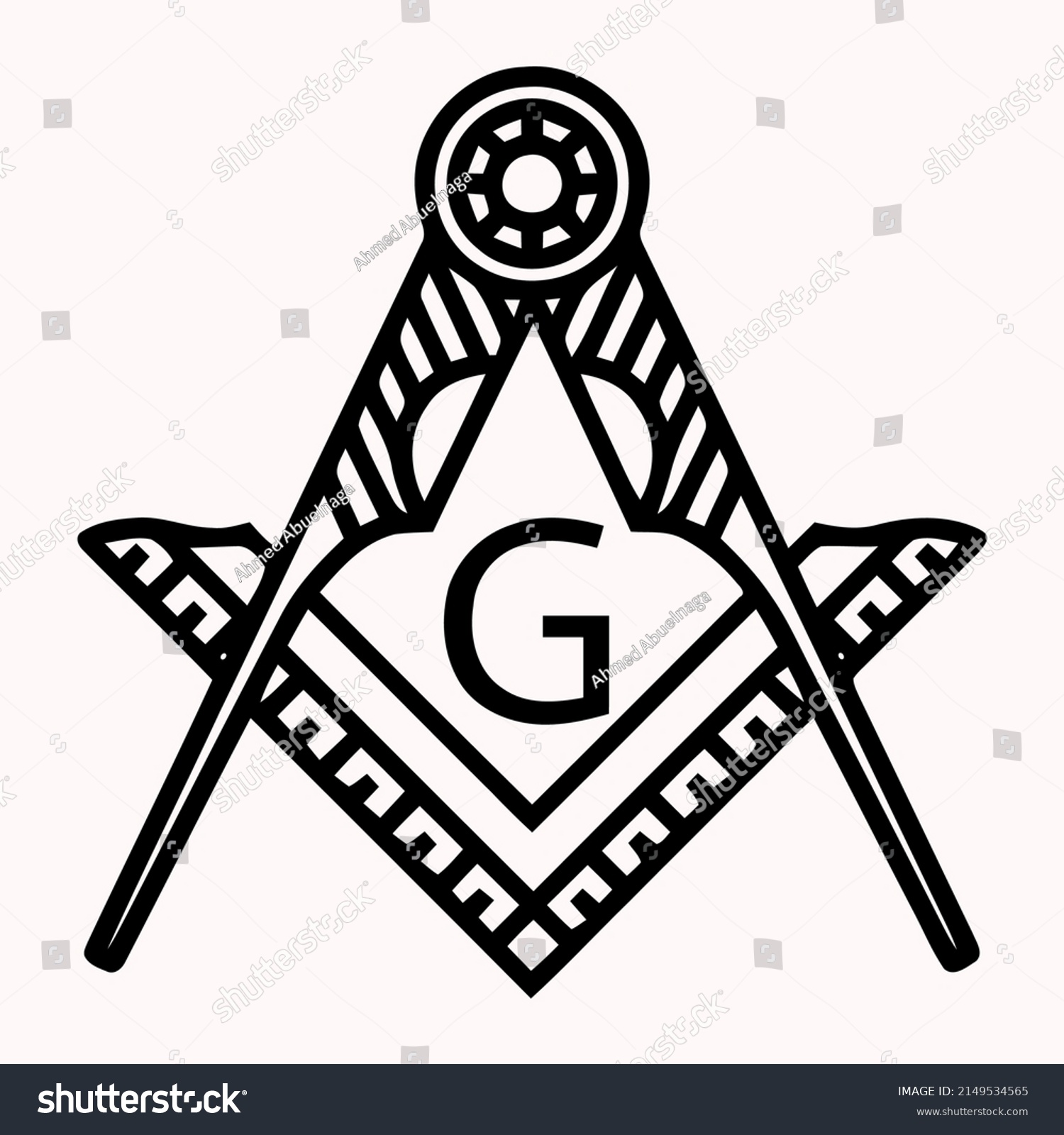 Vector Grey Masonic Freemasonry Emblem Icon Stock Vector Royalty Free Shutterstock