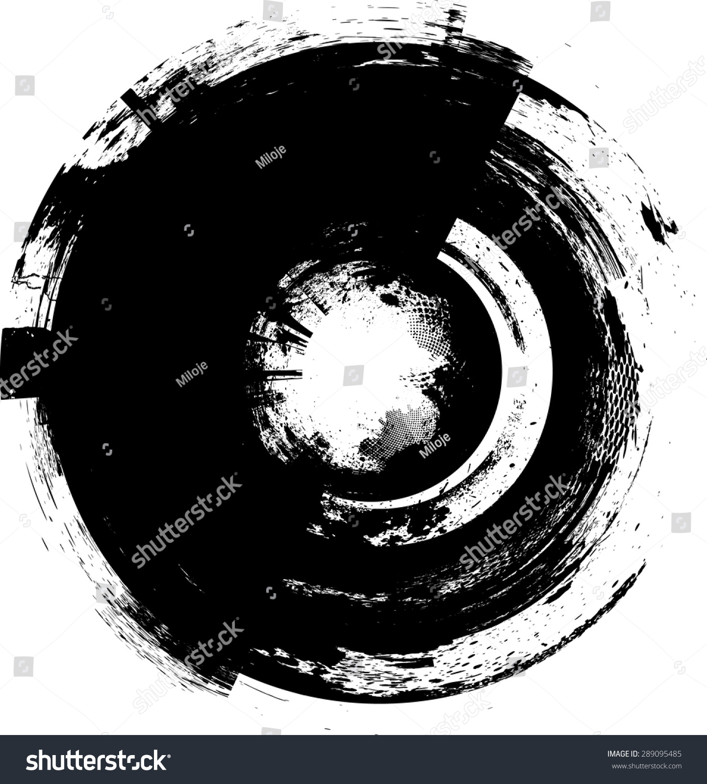 Vector Grunge Logo Design Template . Spiral Shape Cycle Creative ...