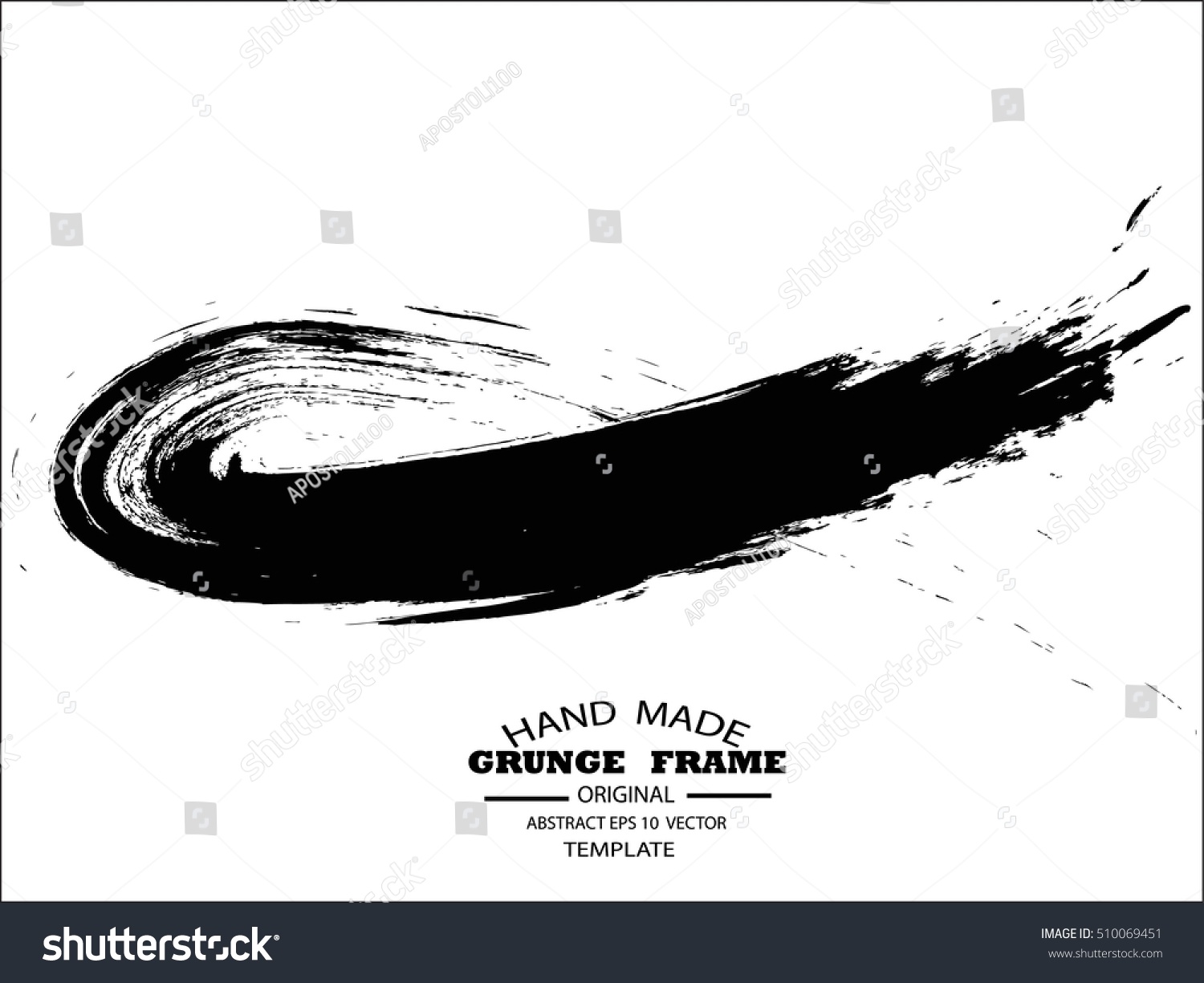 Vector Grunge Paint Brush Curved Brush Stock Vector 510069451 ...