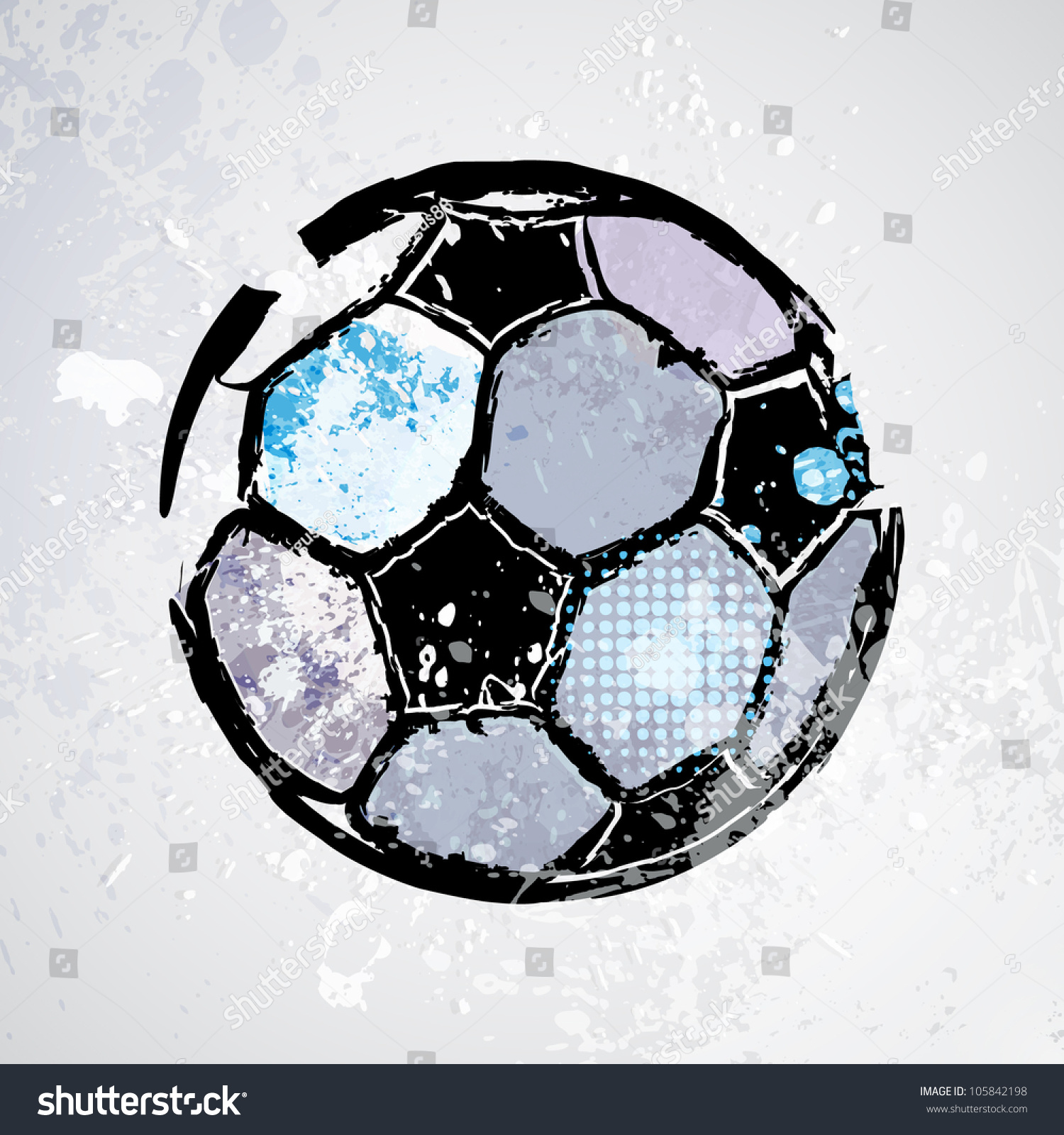 Vector Grunge Soccer Ball - 105842198 : Shutterstock