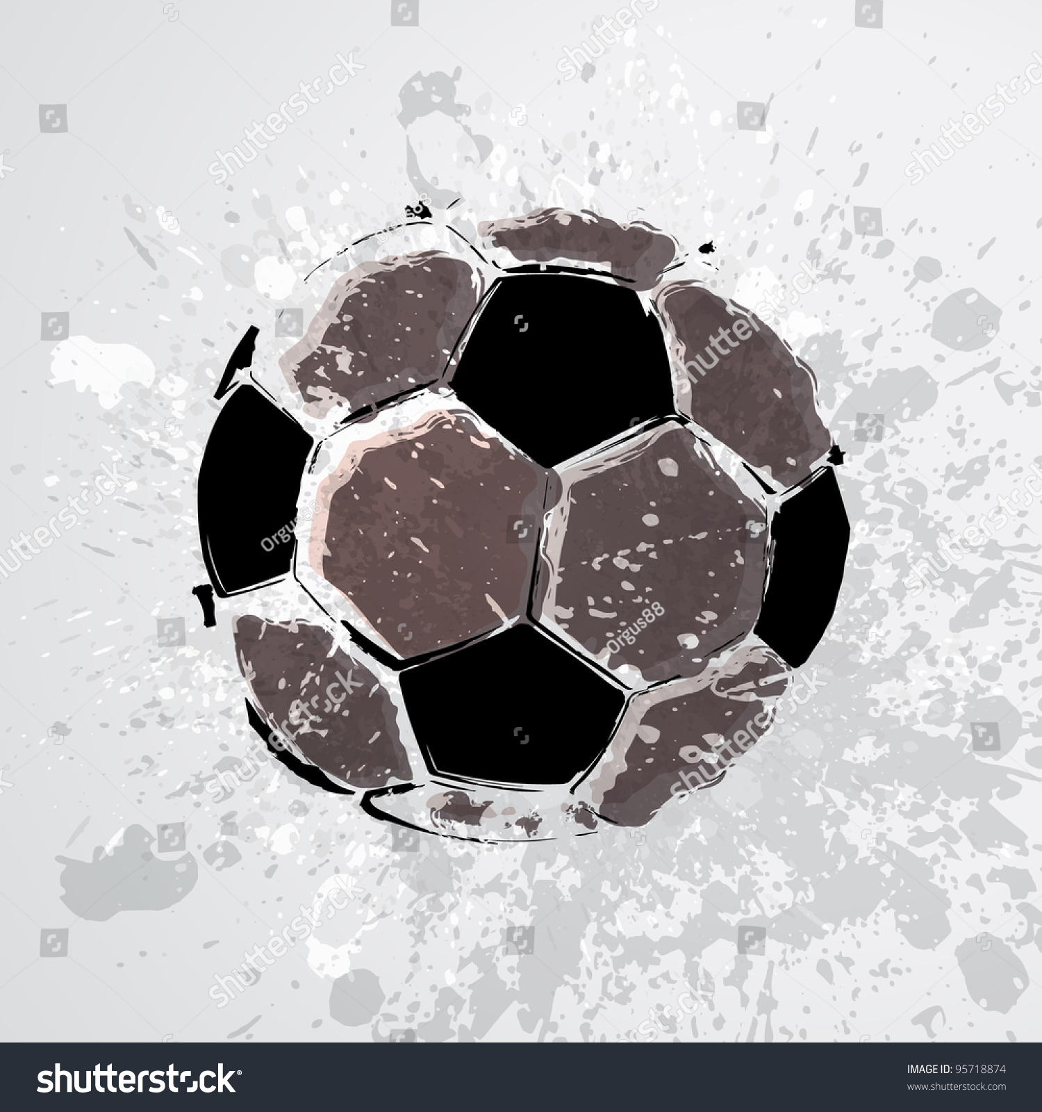 Vector Grunge Soccer Ball - 95718874 : Shutterstock
