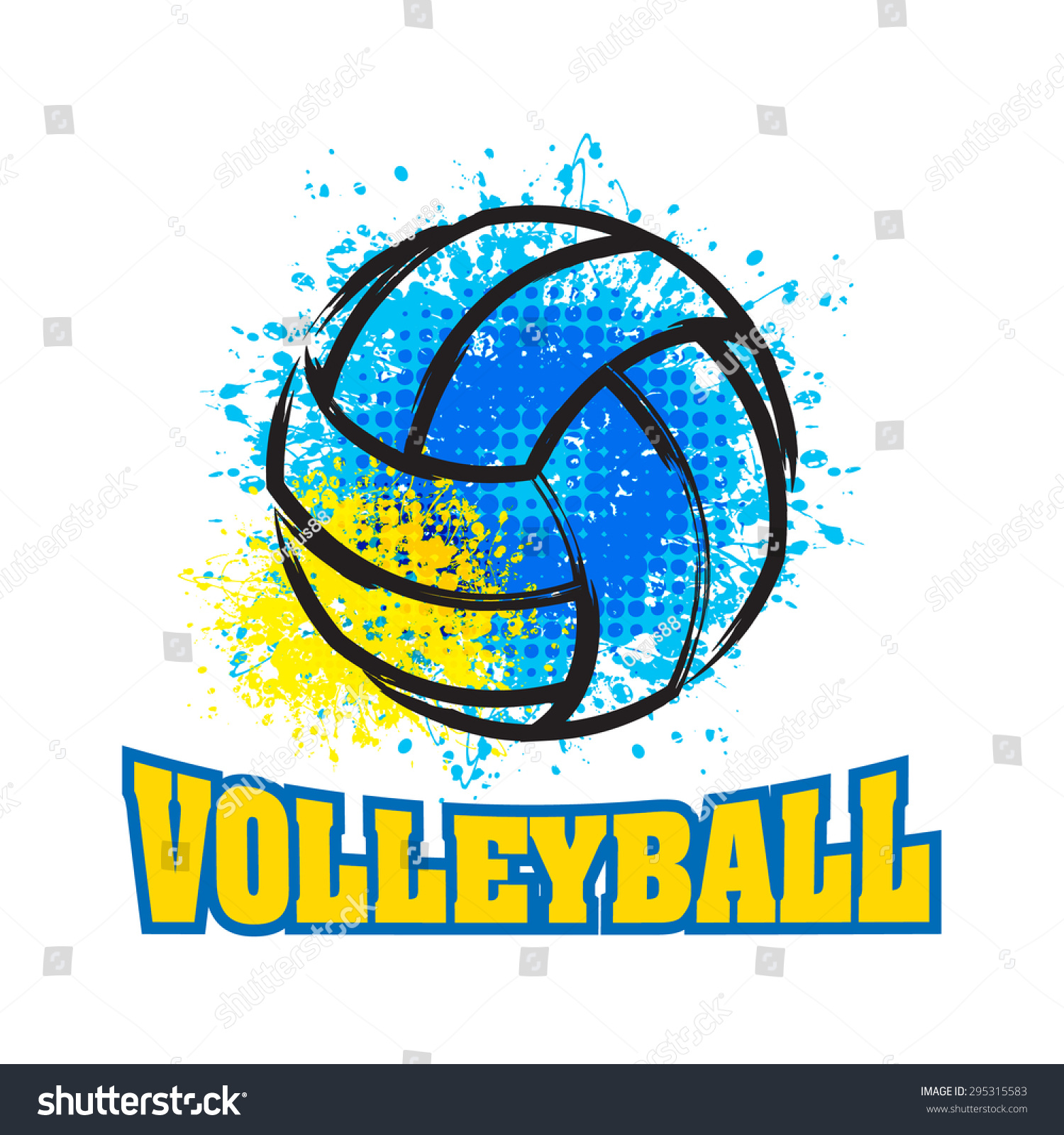 Vector Grunge Volleyball ( T-Shirt, Poster, Banner, Backdrops Design ...