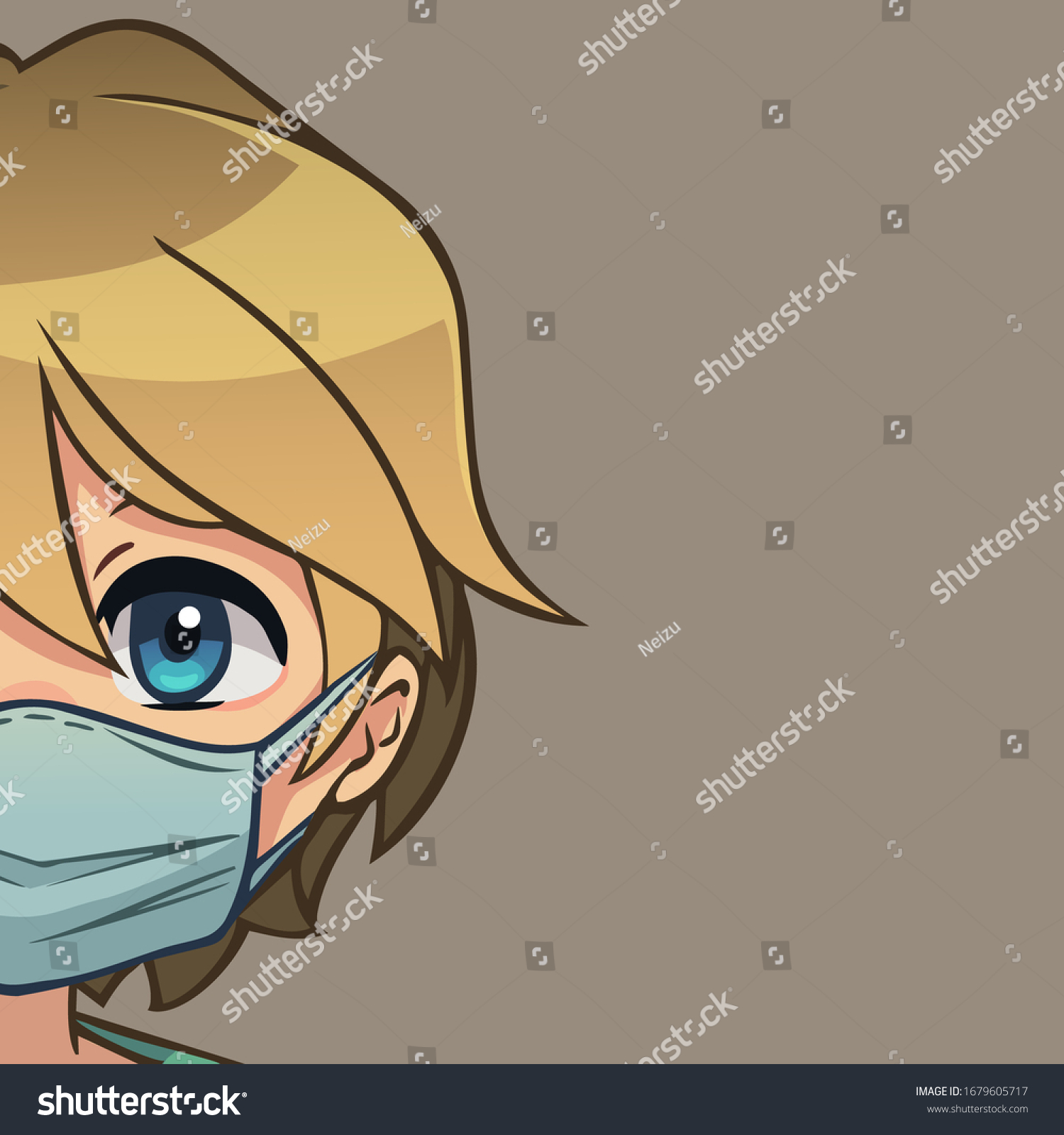 vector half head anime character medical stock vector royalty free 1679605717 https www shutterstock com image vector vector half head anime character medical 1679605717