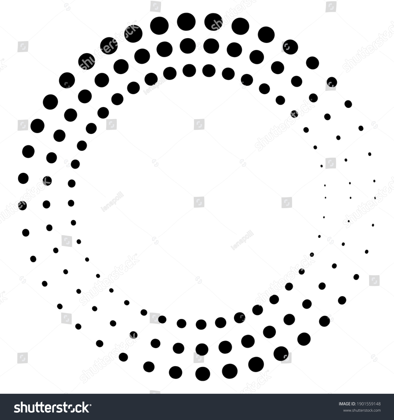 Vector Halftone Illustration Circle Dots Semitones Stock Vector ...