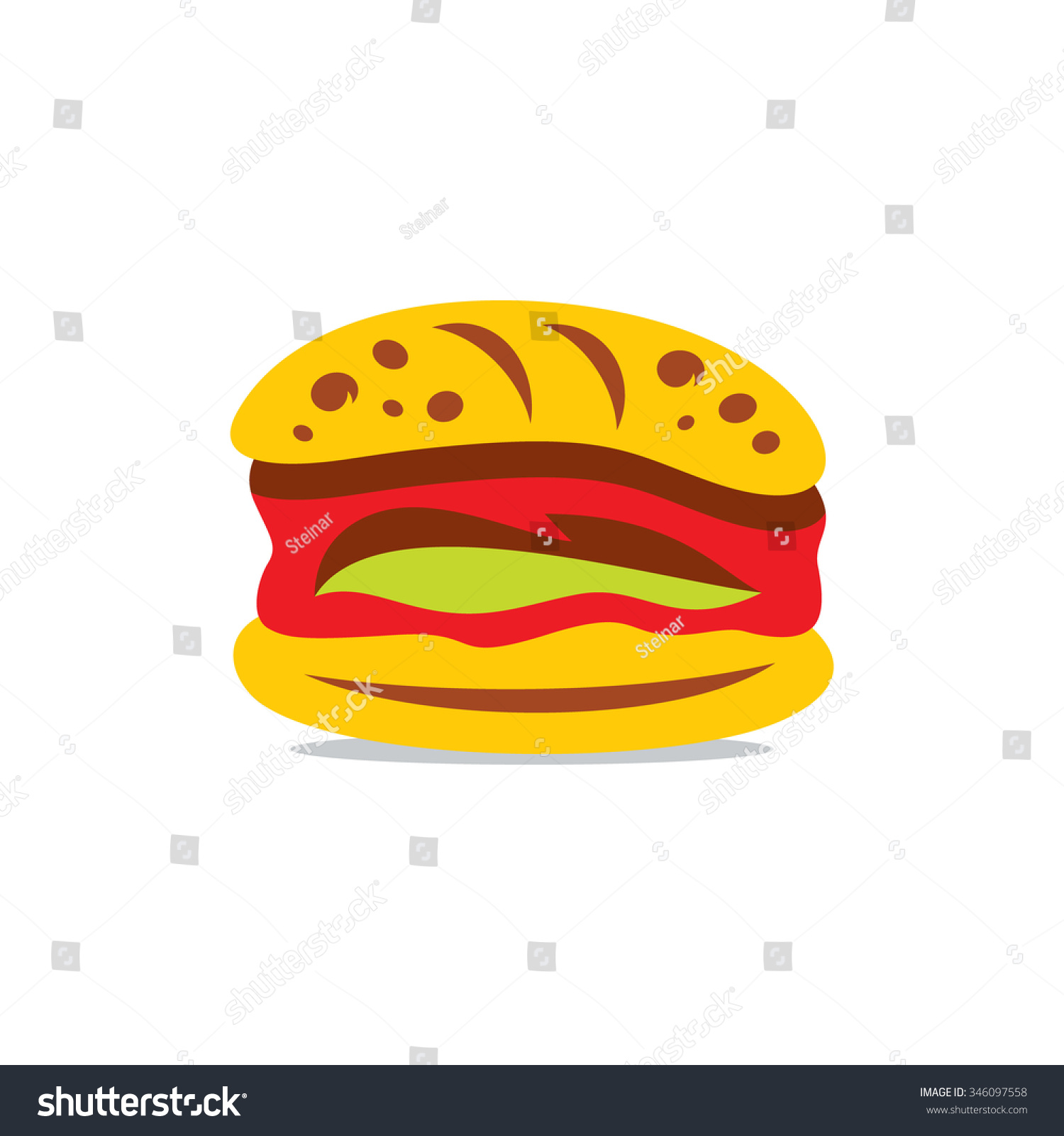 Vector Hamburger Cartoon Illustration Hot Dog Stock Vector (Royalty ...