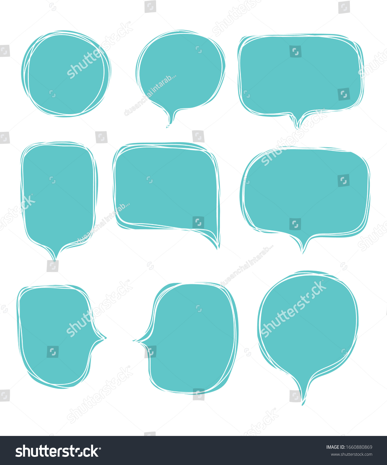 Vector Hand Drawn Bubble Speech Doodle Stock Vector Royalty Free