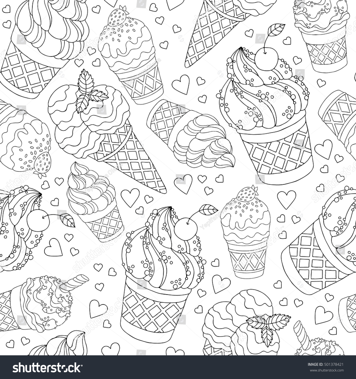 Vector Hand Drawn Cartoon Ice Cream Stock Vector (Royalty Free ...