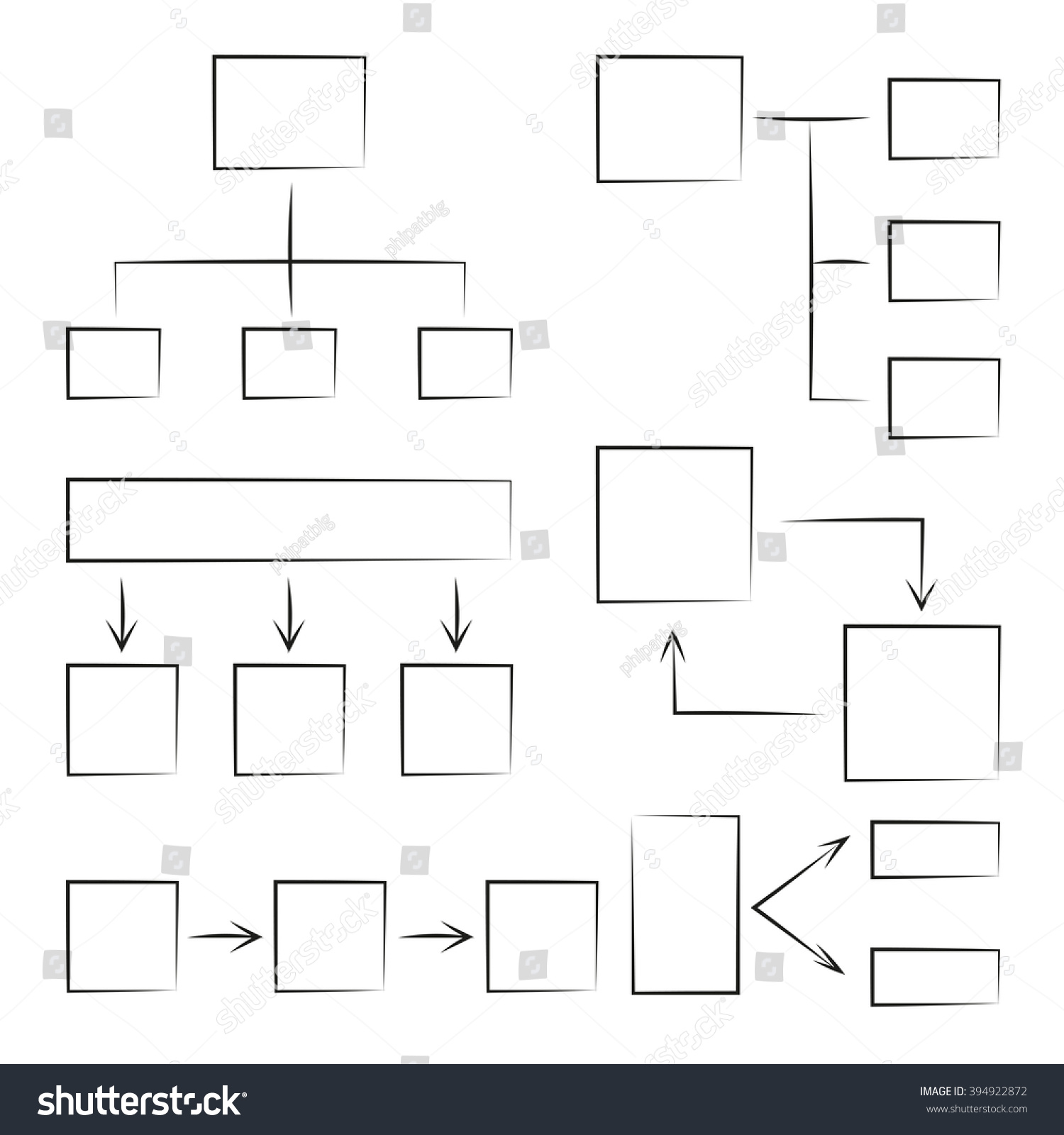 Vector Hand Drawn Diagram Template Process Stock Vector 394922872 ...