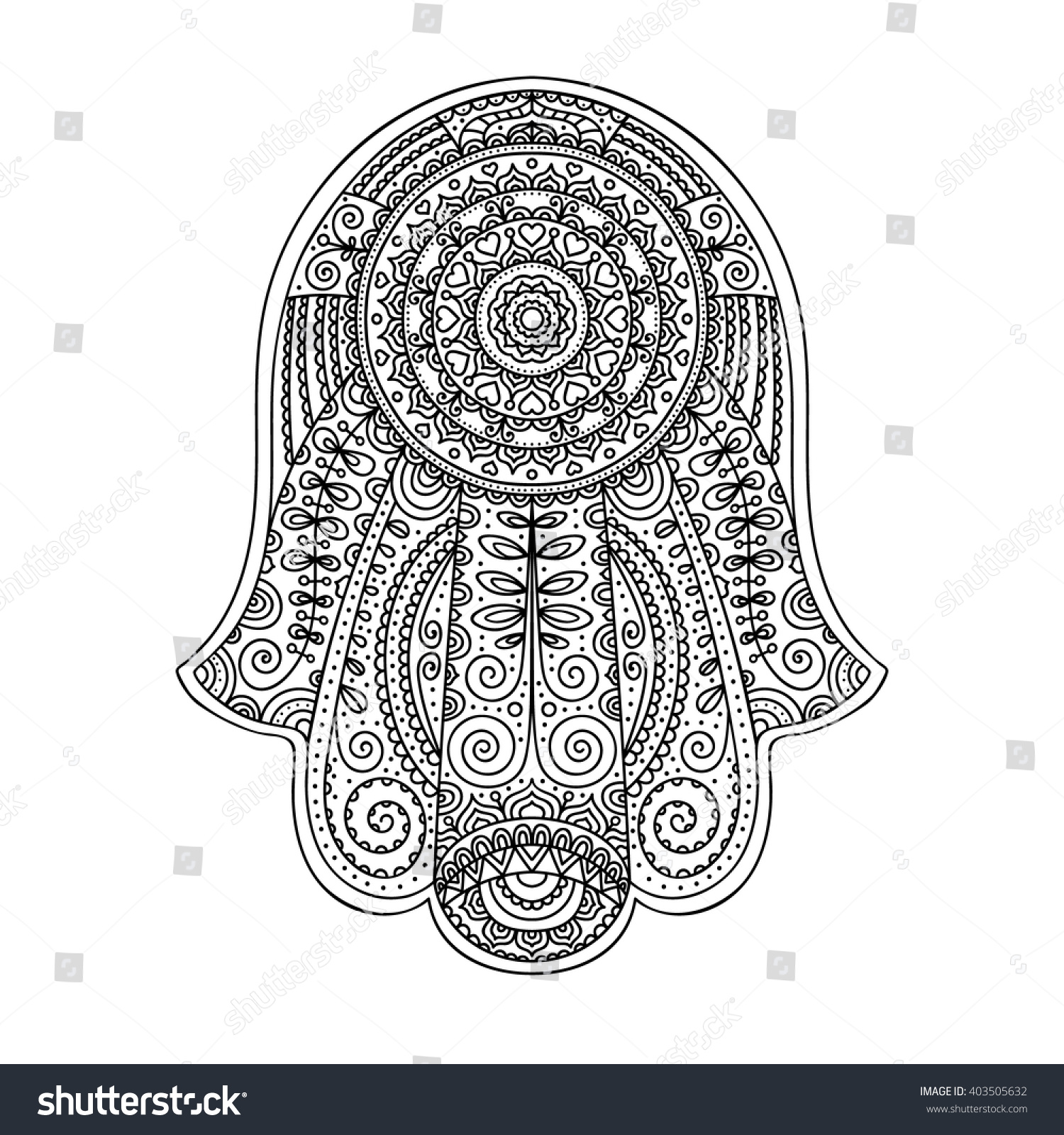 60 Coloring Pages For Adults Hamsa Images & Pictures In HD