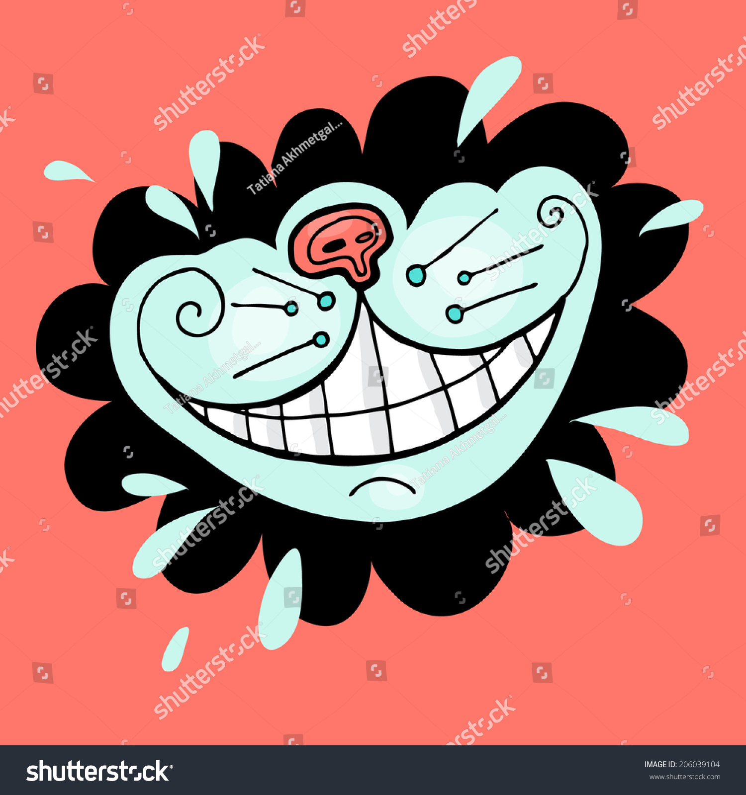 SVG of Vector hand-drawn illustration with the smile of  a cheshire cat for the tale Alice in Wonderland svg