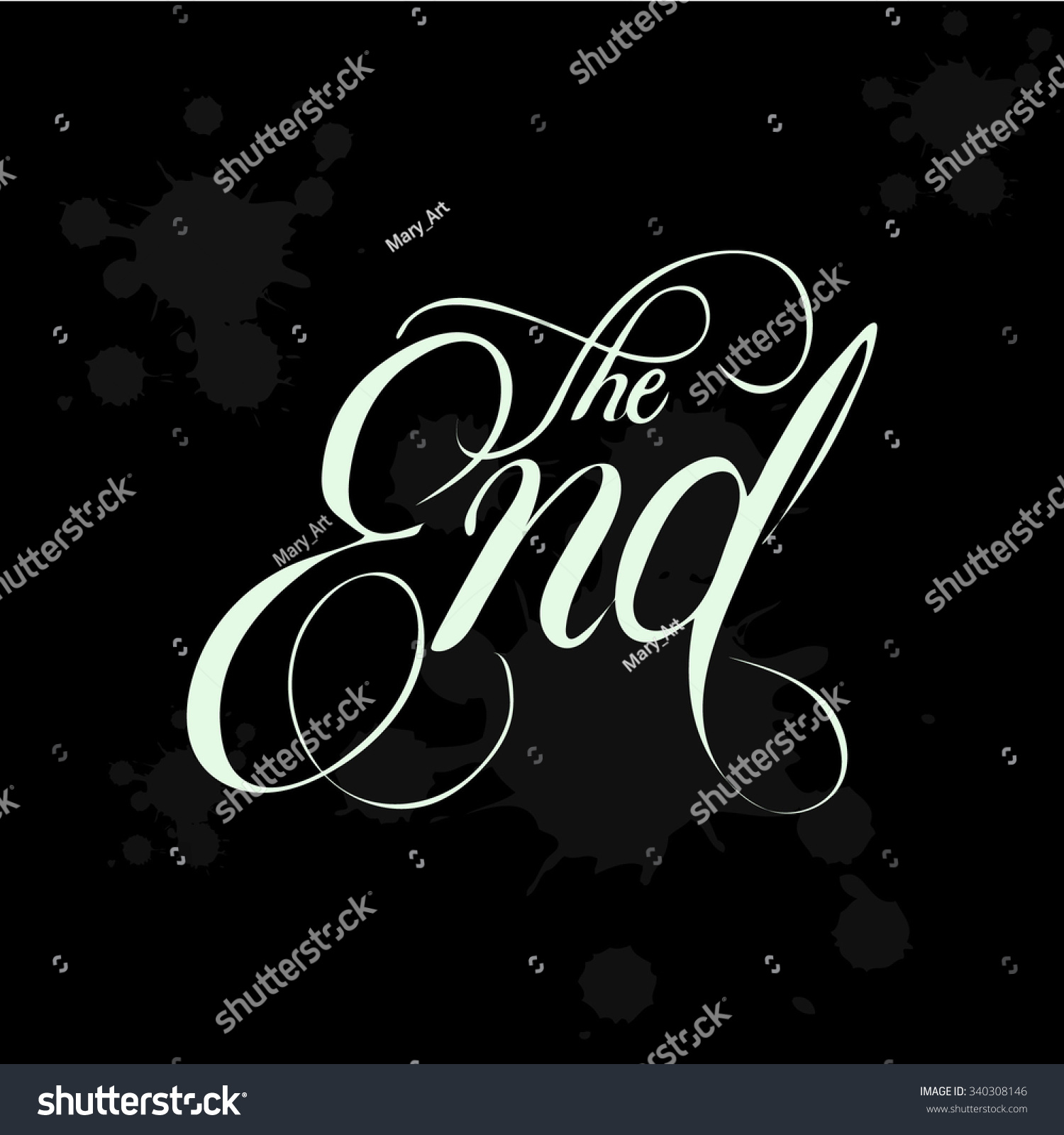 Vector Hand Drawn Letters The End Stock Vector 340308146 - Shutterstock