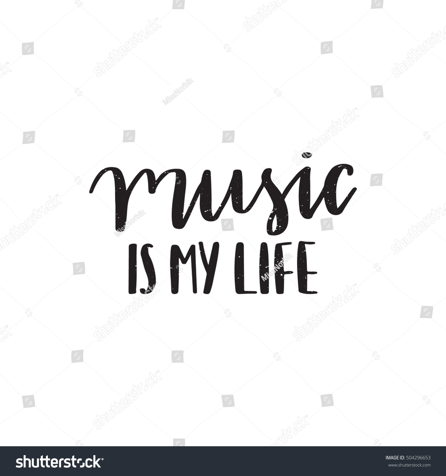 music is life quotes vector hand drawn motivational inspirational quote stock vector