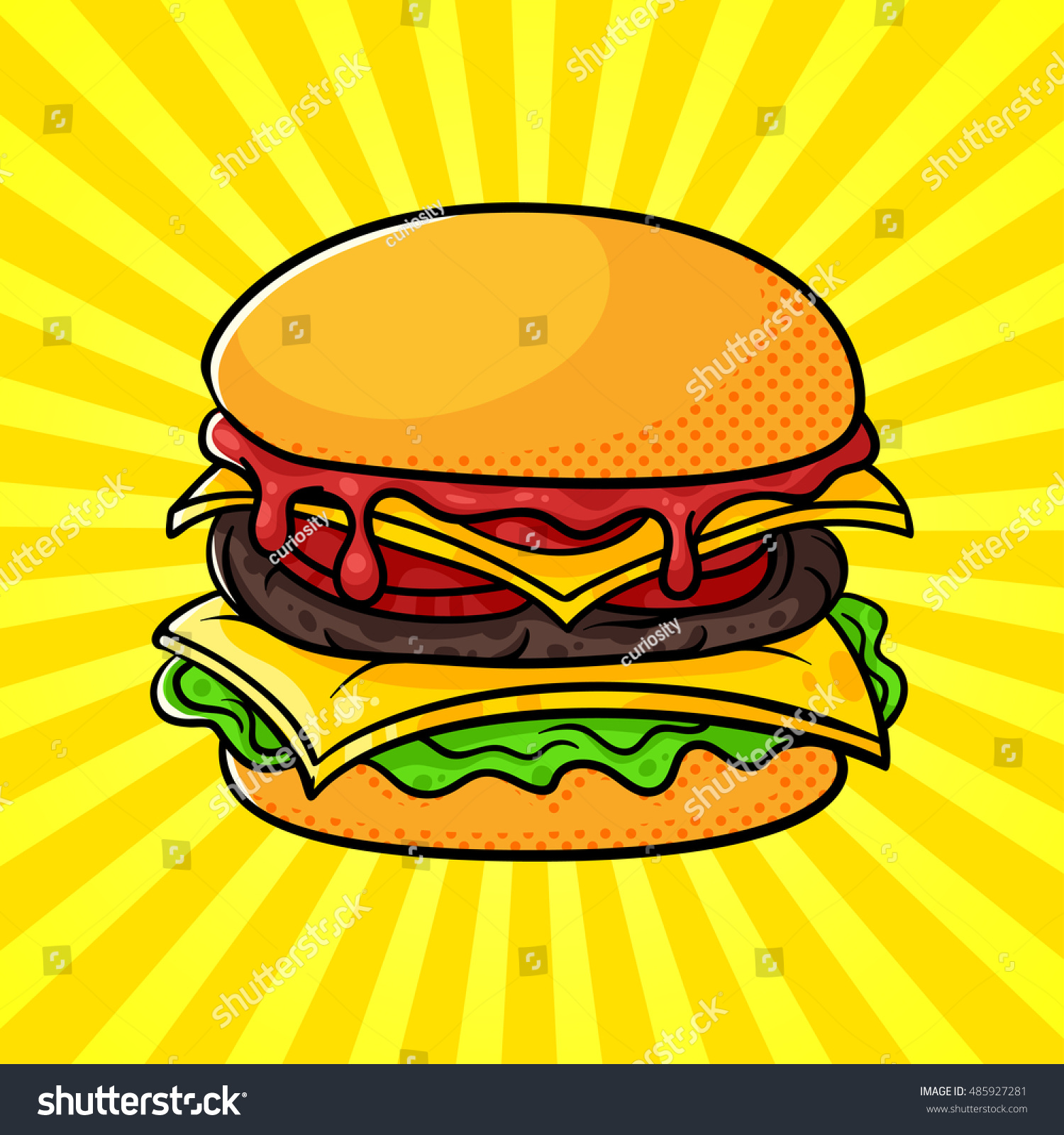 Vector Hand Drawn Pop Art Illustration Stock Vector 485927281 ...