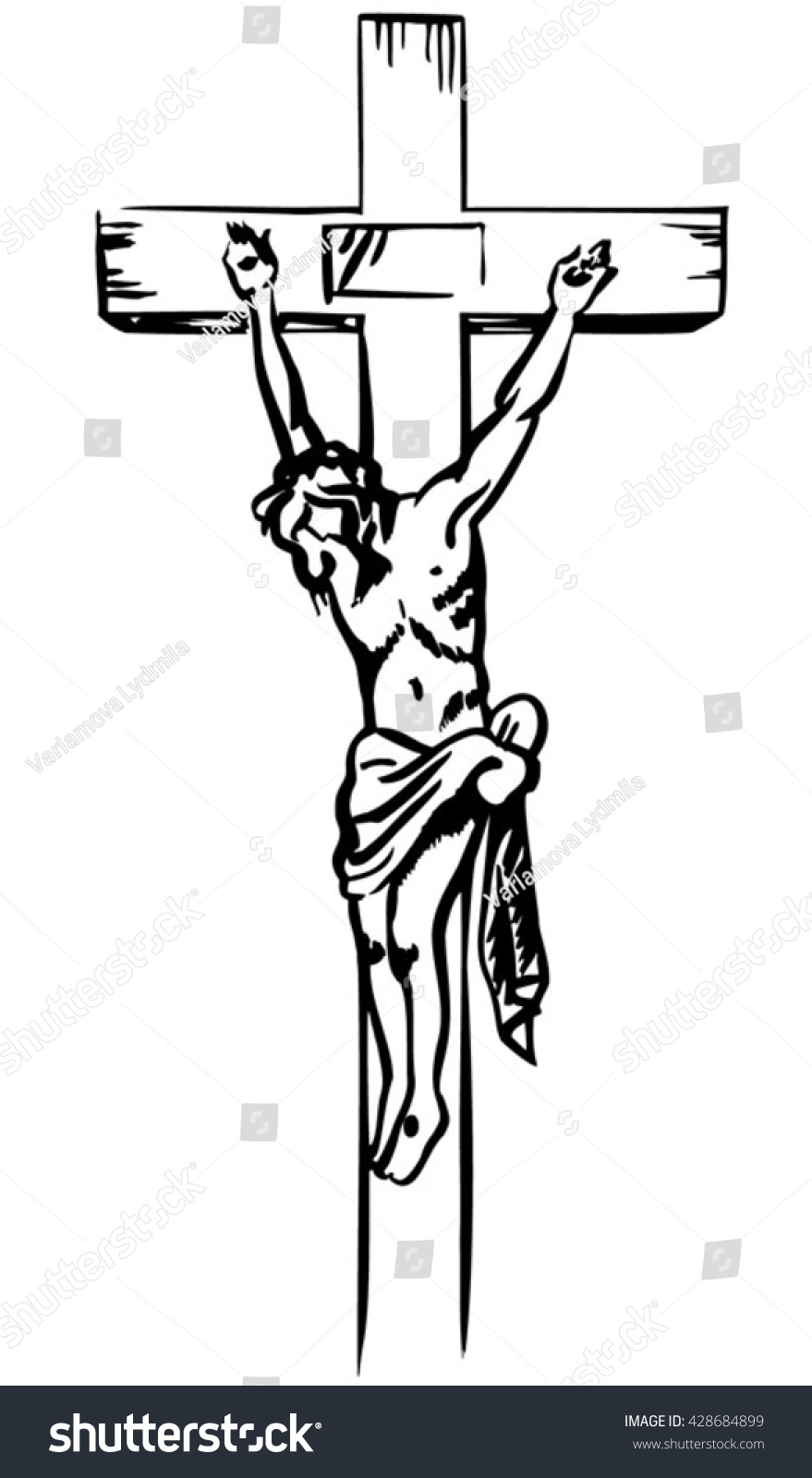 Vector Hand Drawn Sketch Illustration Jesus Stock Vector (Royalty Free ...