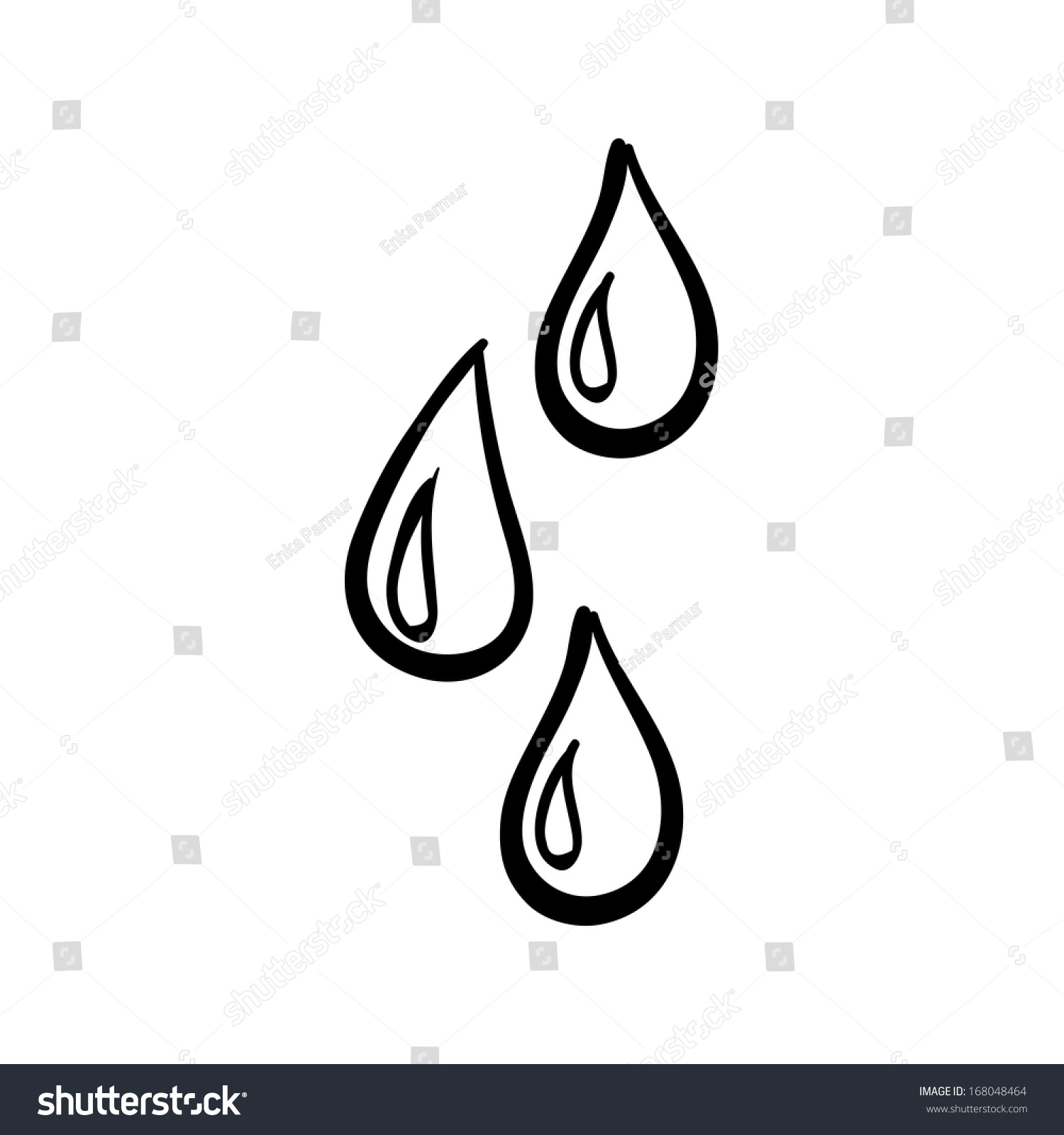 Vector Hand Drawn Water Drops Black Stock Vector 168048464 - Shutterstock