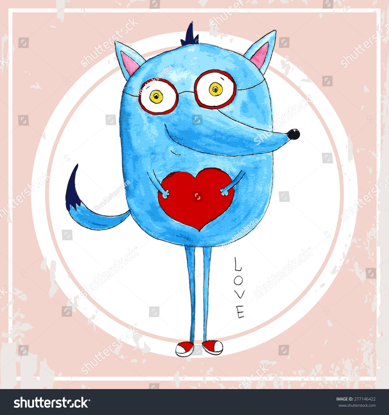 Vector Hand Drawn Wolf Heart Stock Vector (Royalty Free) 277146422 ...