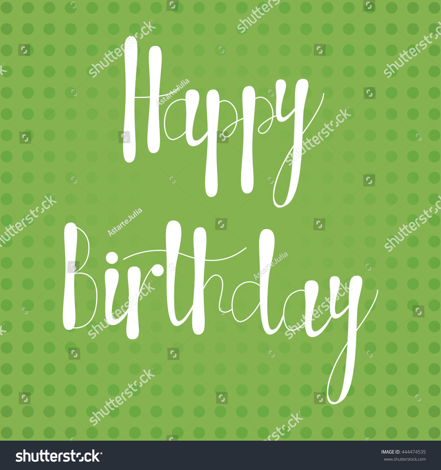 Vector Hand Lettering Happy Birthday Greeting Stock Vector (Royalty ...