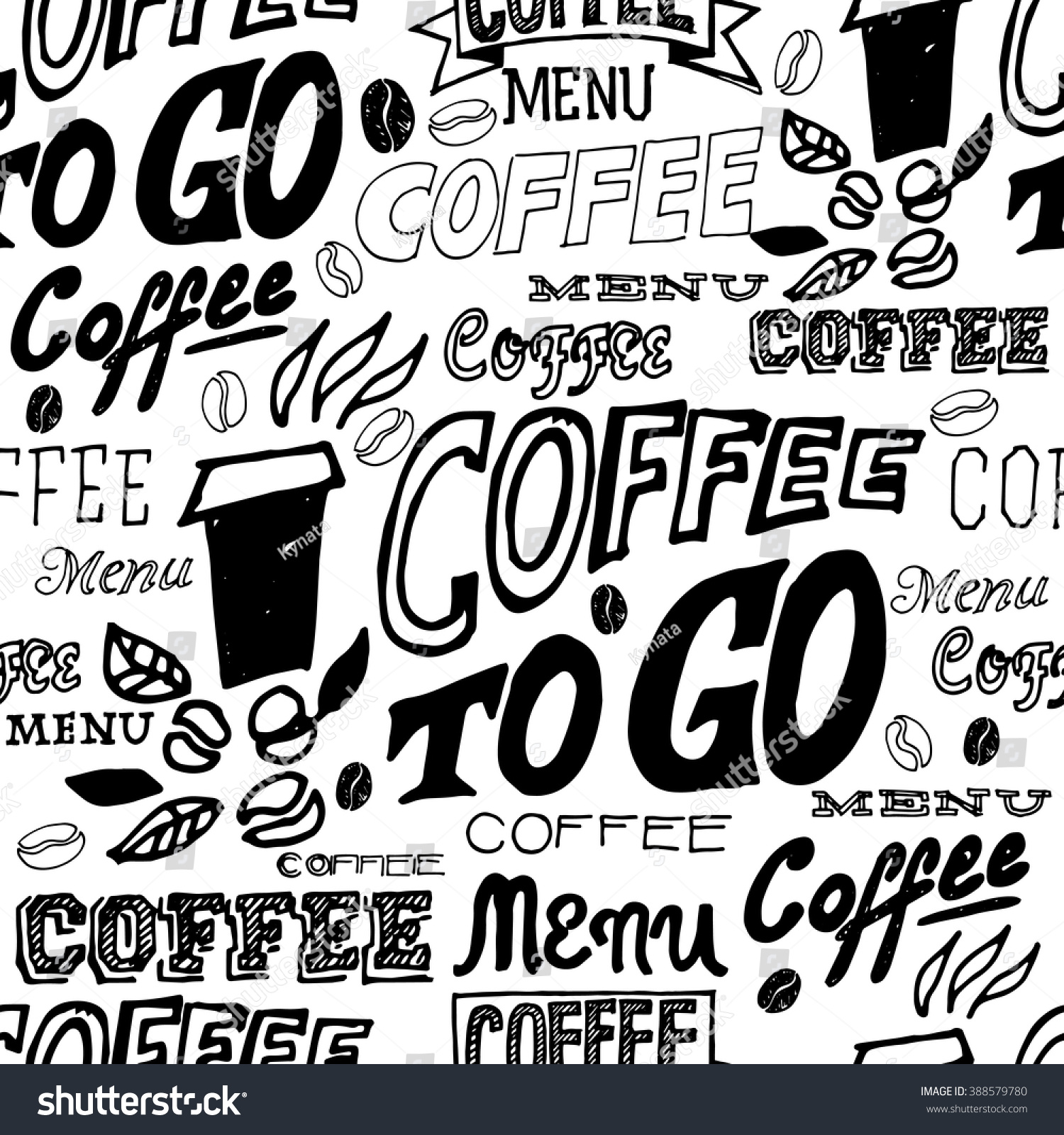 Vector Hand Lettering Signs Coffee Menu Stock Vector (Royalty Free ...