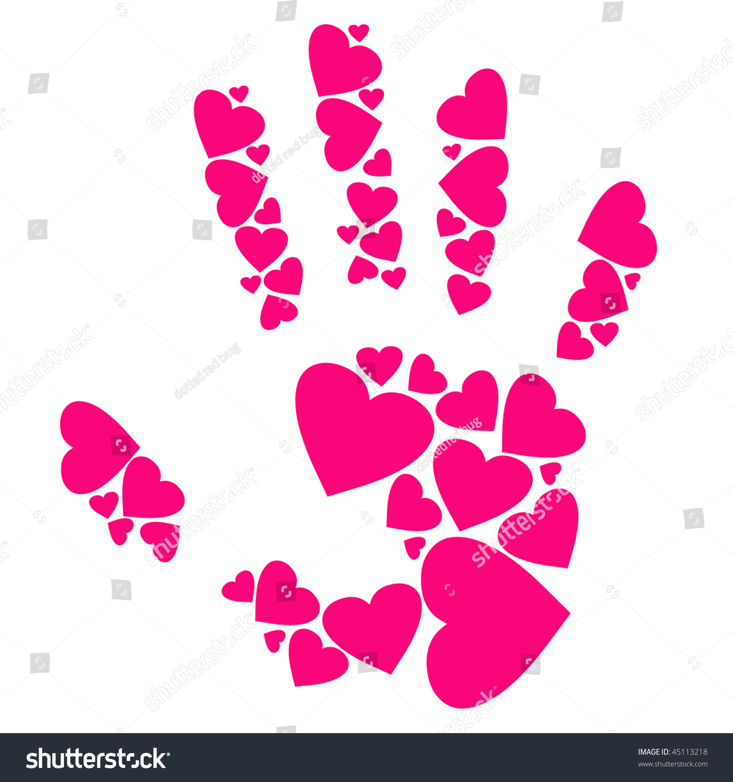 Vector Hand Made By Hearts Stock Vector 45113218 - Shutterstock