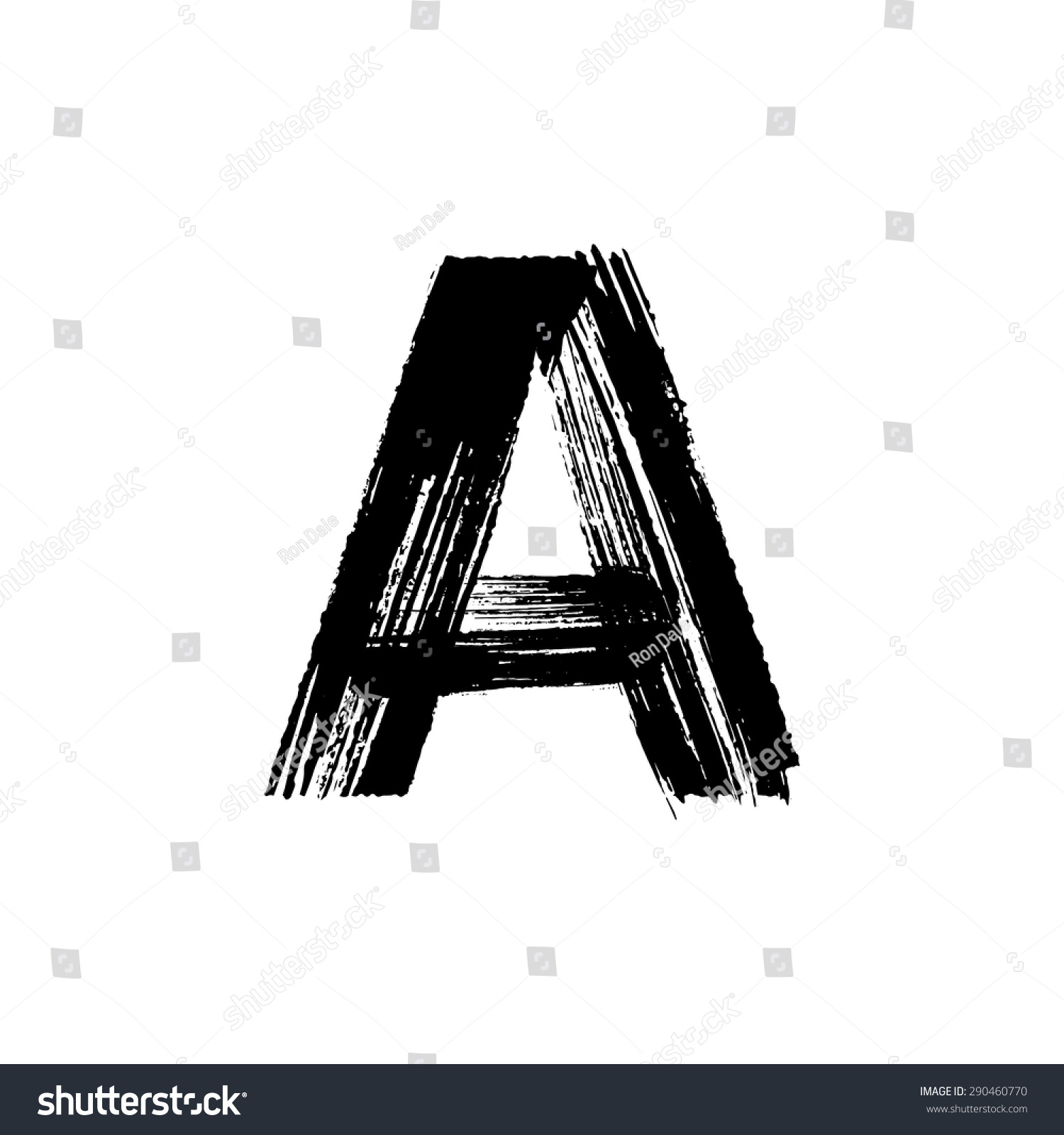 Vector Hand Paint Letter A. Hand Drawn Letter With Dry Brush ...