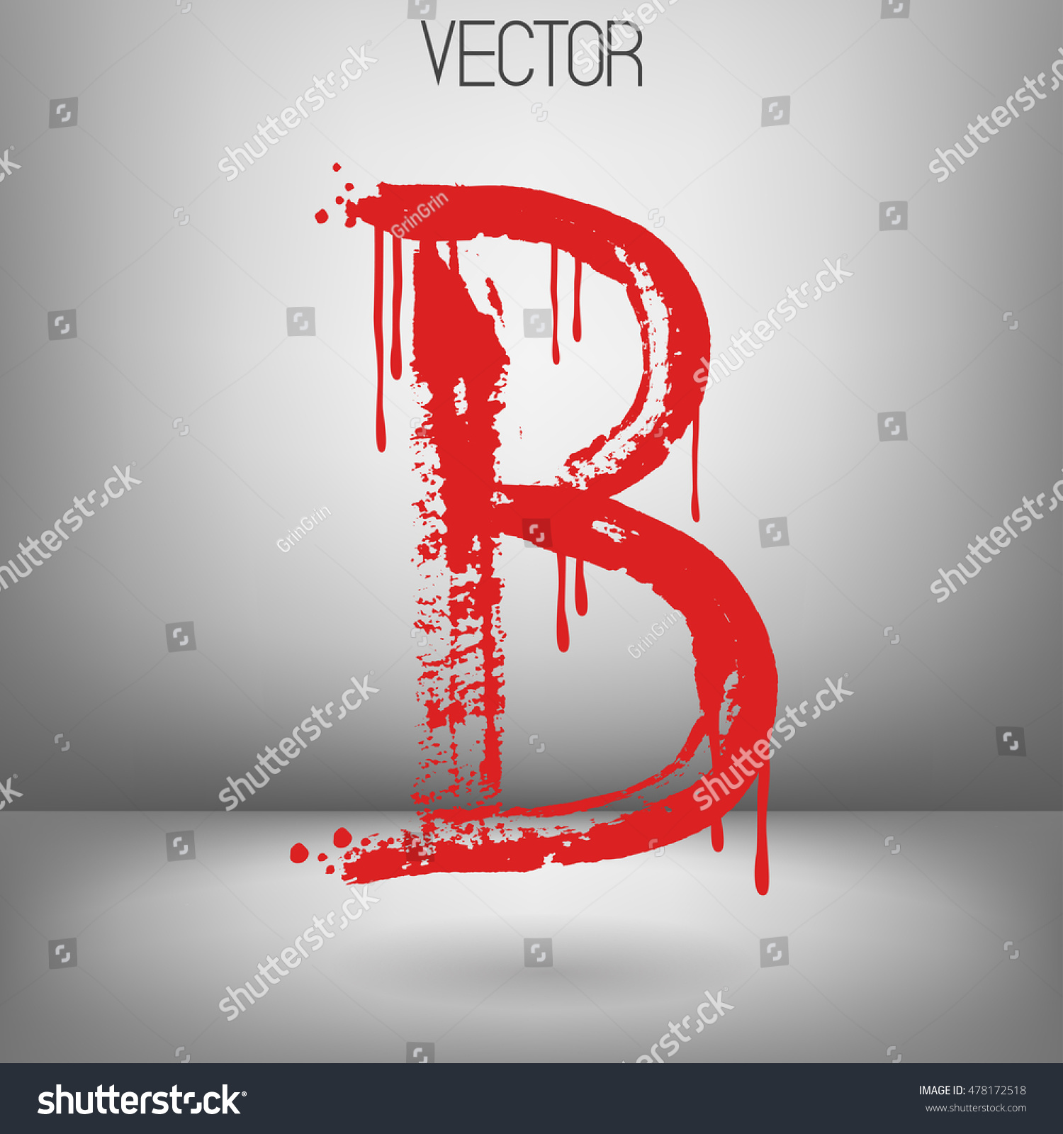 Vector Hand Paint Letter B Hand Stock Vector (Royalty Free) 478172518 ...