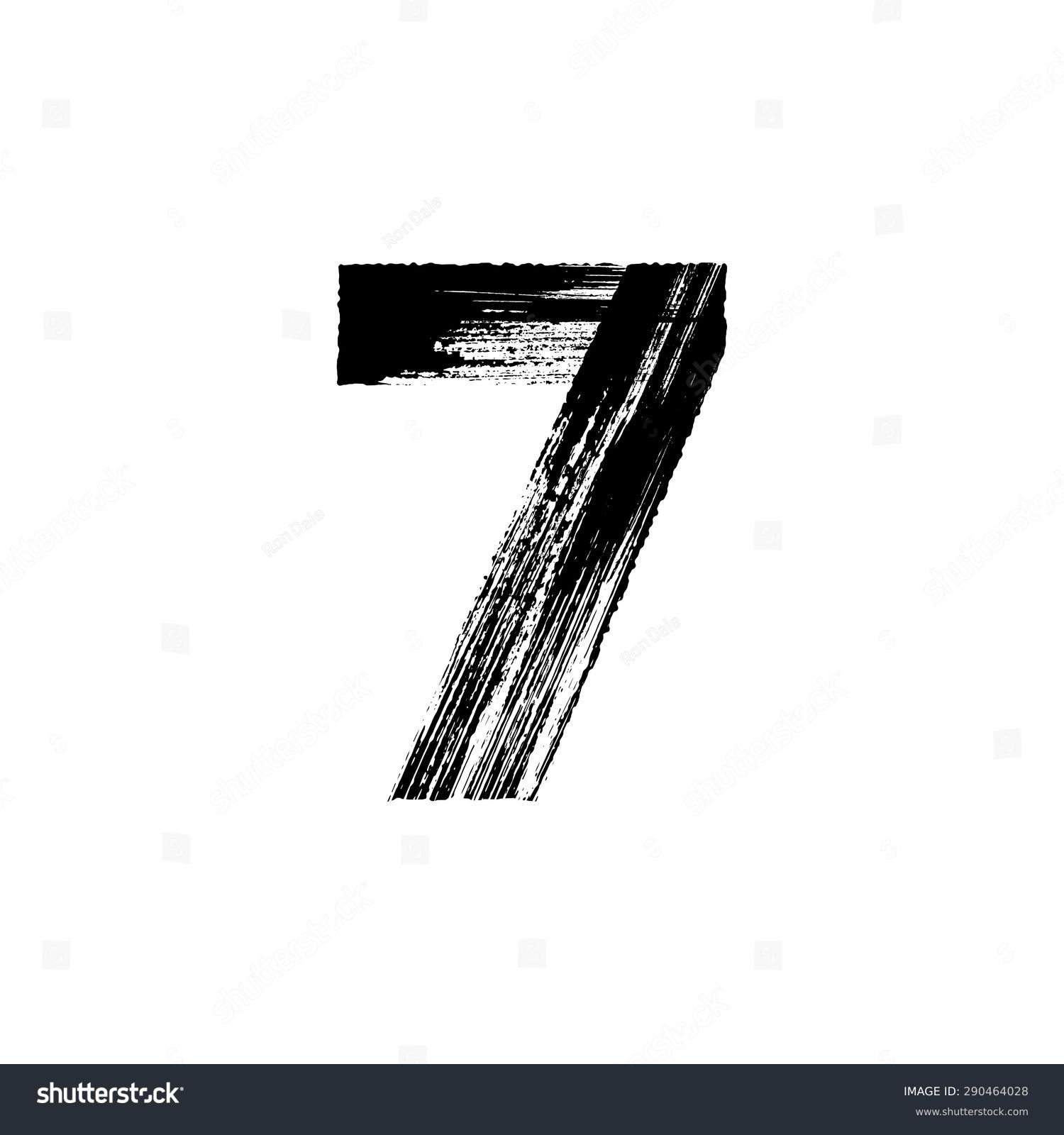 Vector Hand Paint Number Seven Hand Stock Vector 290464028 - Shutterstock