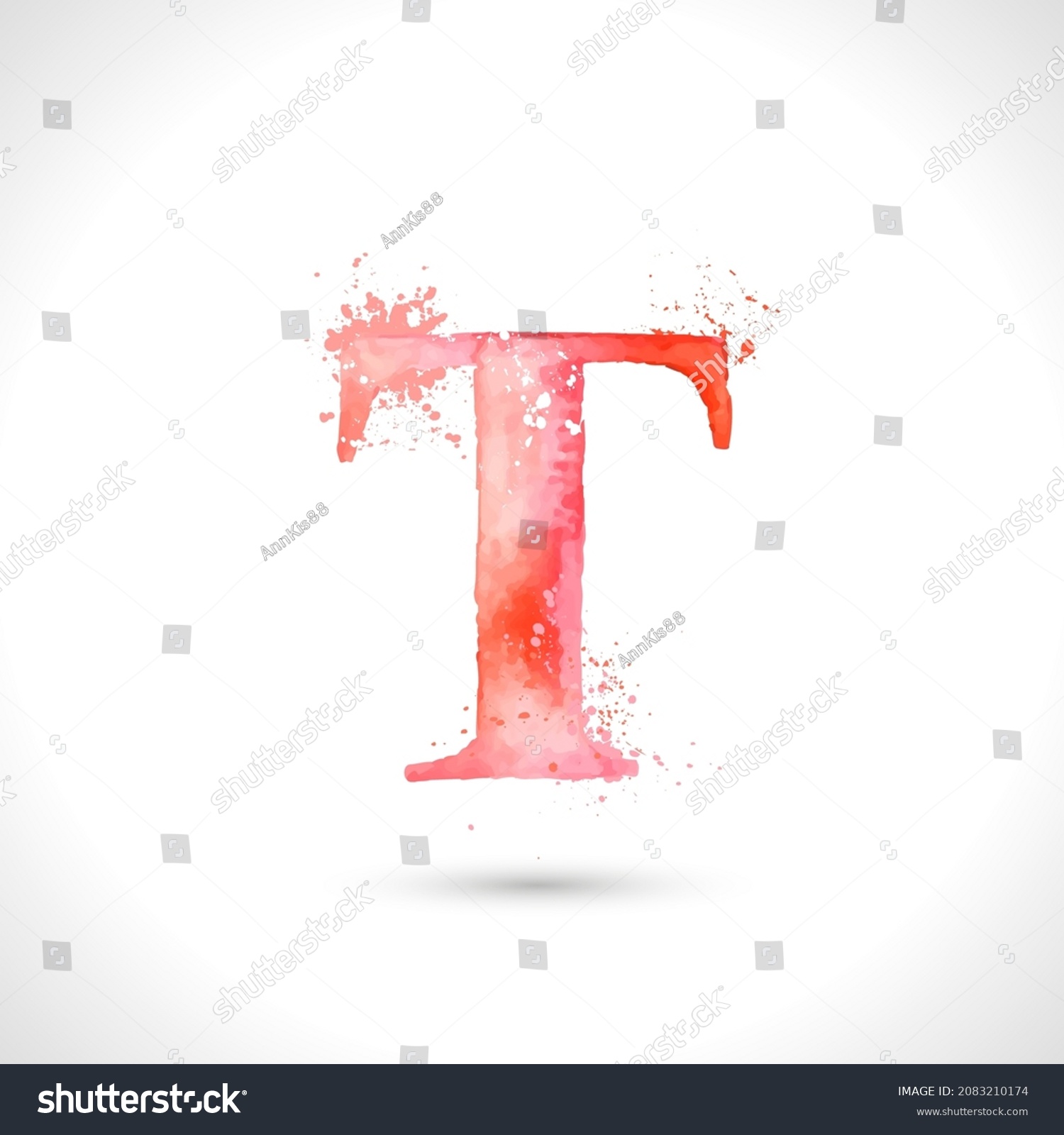 Vector Hand Painted Watercolor Alphabet Splash Stock Vector Royalty Free Shutterstock