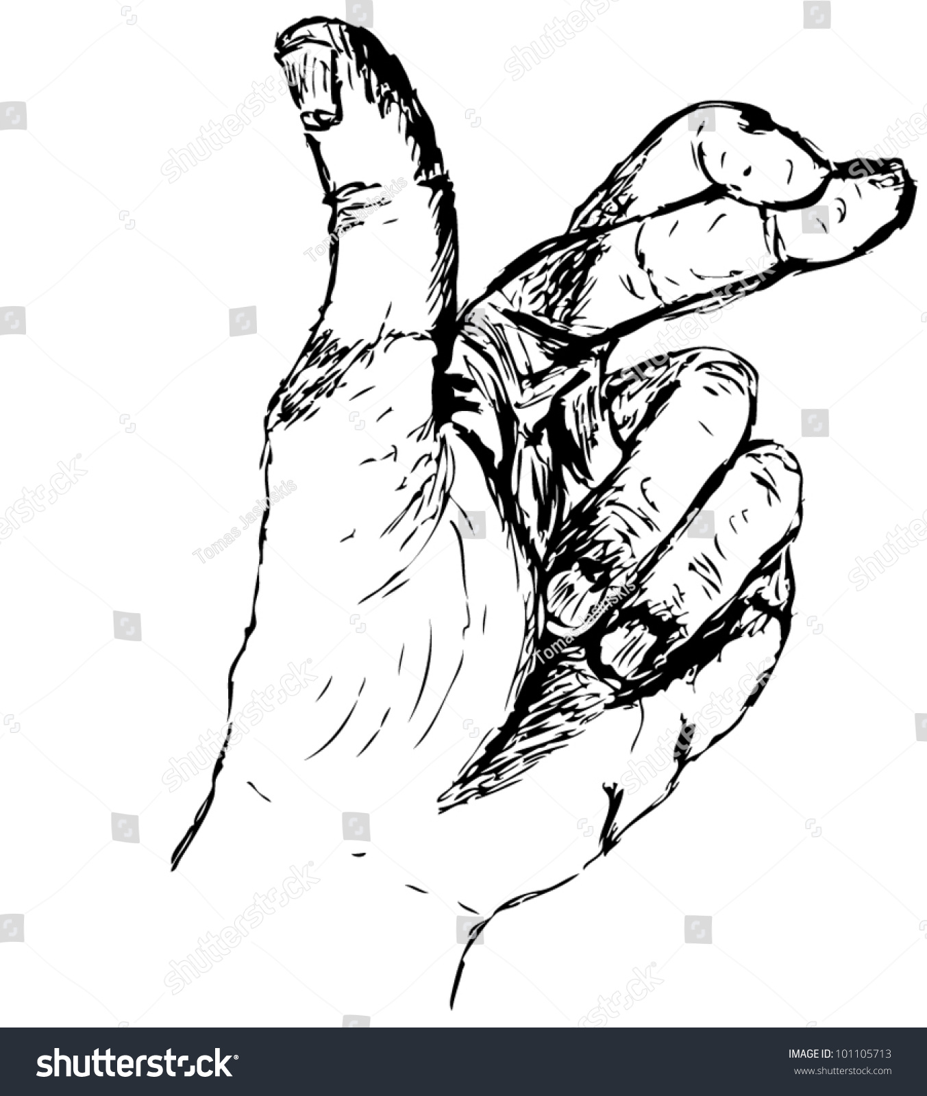 Vector Hand Shoving Crossed Fingers Hand Sign - 101105713 : Shutterstock