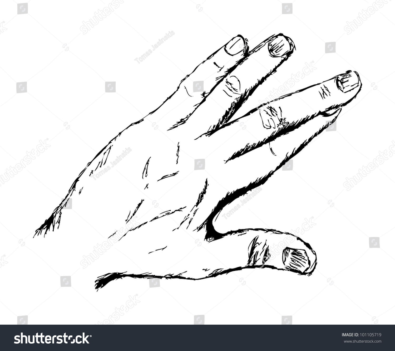 Vector Hand Shoving Crossed Fingers Hand Sign - 101105719 : Shutterstock