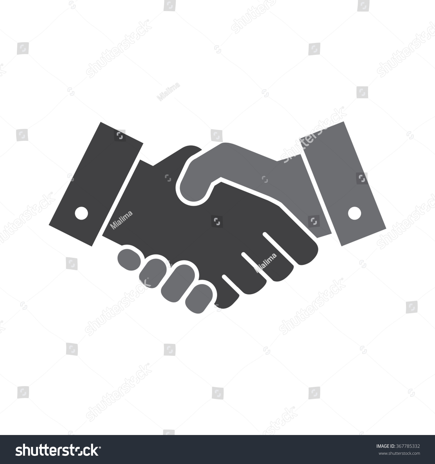 Vector Handshake Icon Isolated On White Stock Vector 367785332