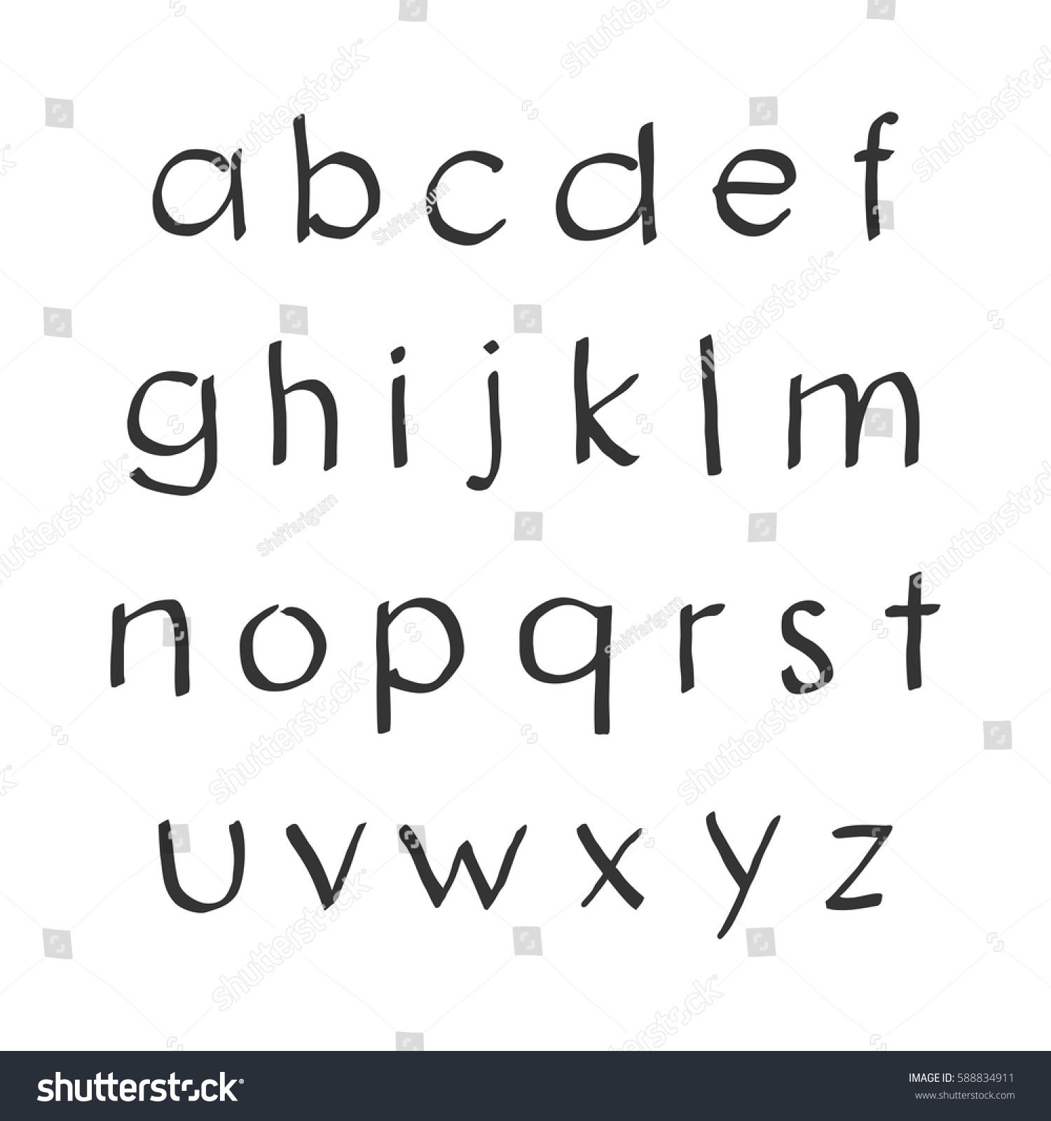 Vector Handwritten Alphabet Lowercase Letters Vector De Stock Libre De Regal As