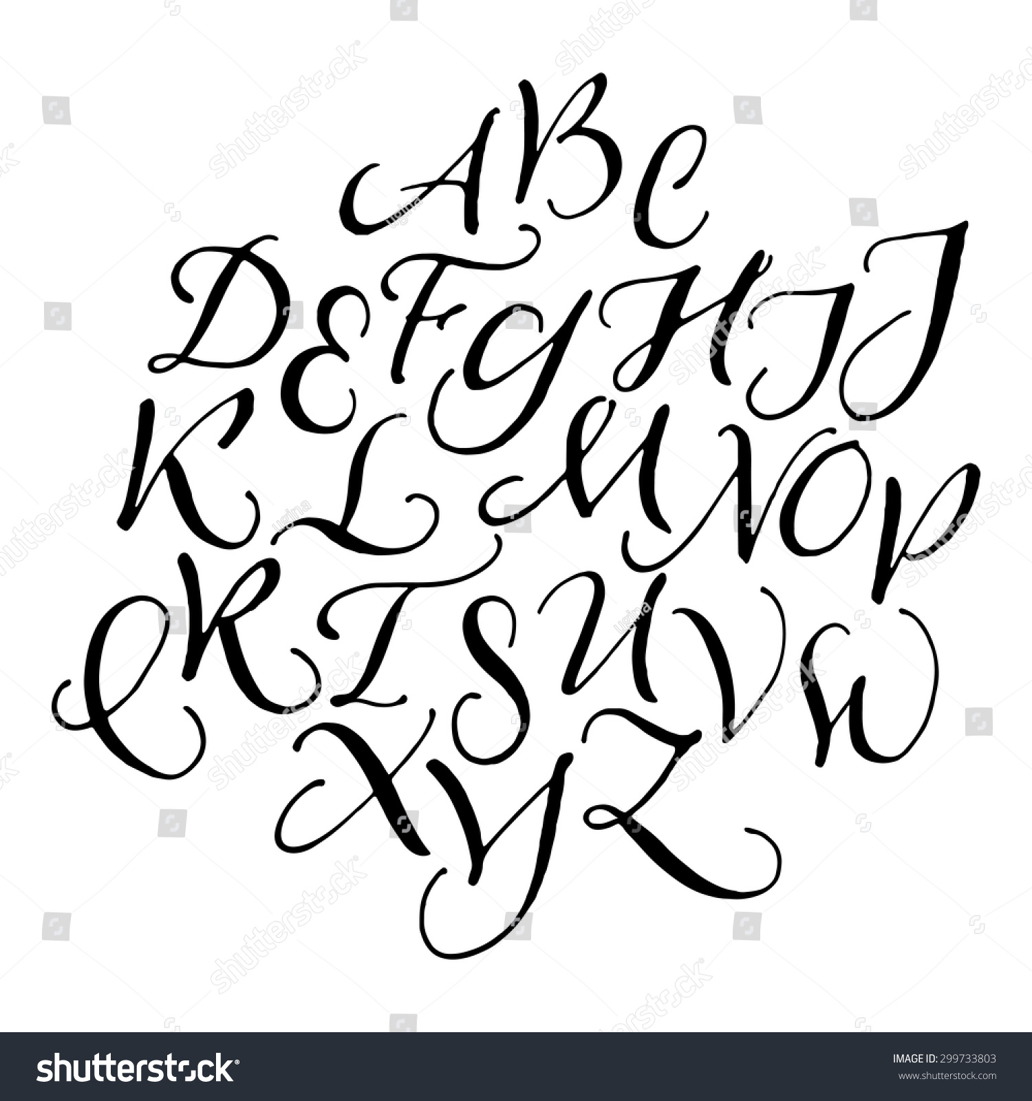 Worksheet Letters In Script worksheet letters in script mikyu free vector handwritten calligraphic black stock ink uppercase alphabet