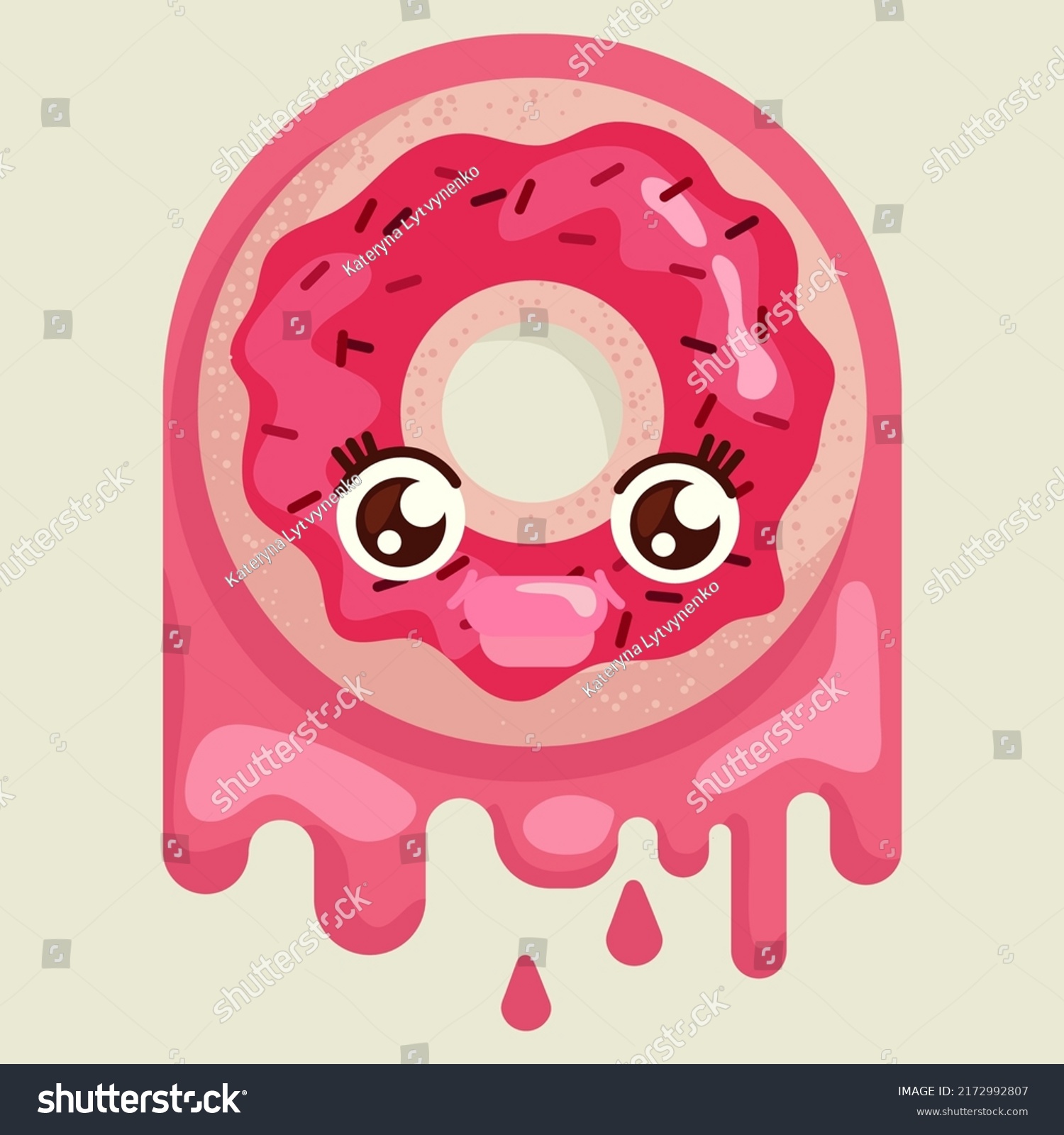 Vector Happy Donut Cute Donut Cartoon Stock Vector Royalty Free 2172992807 Shutterstock 8172