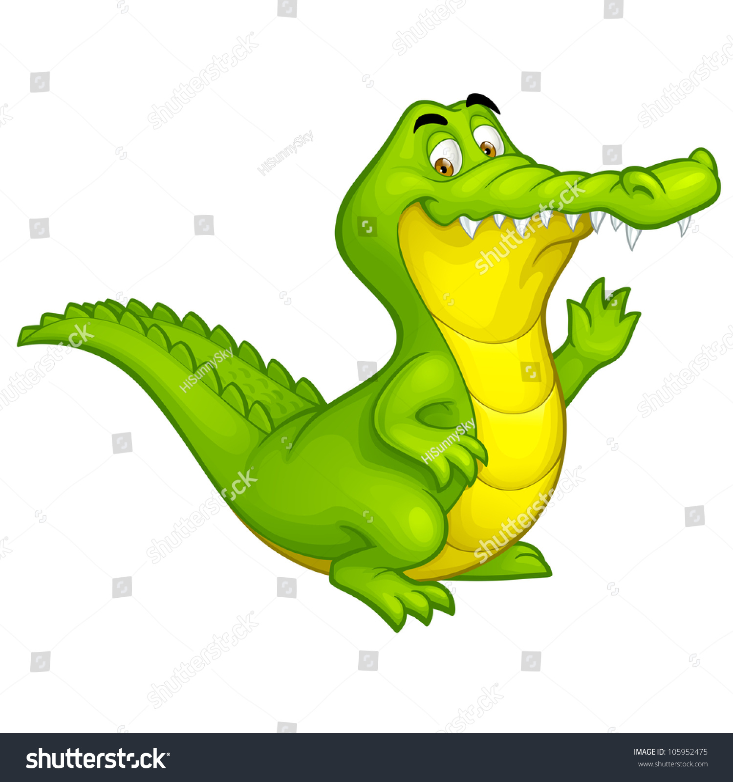 Vector Happy Fun Crocodile Cartoon Smiling Stock Vector 105952475 ...