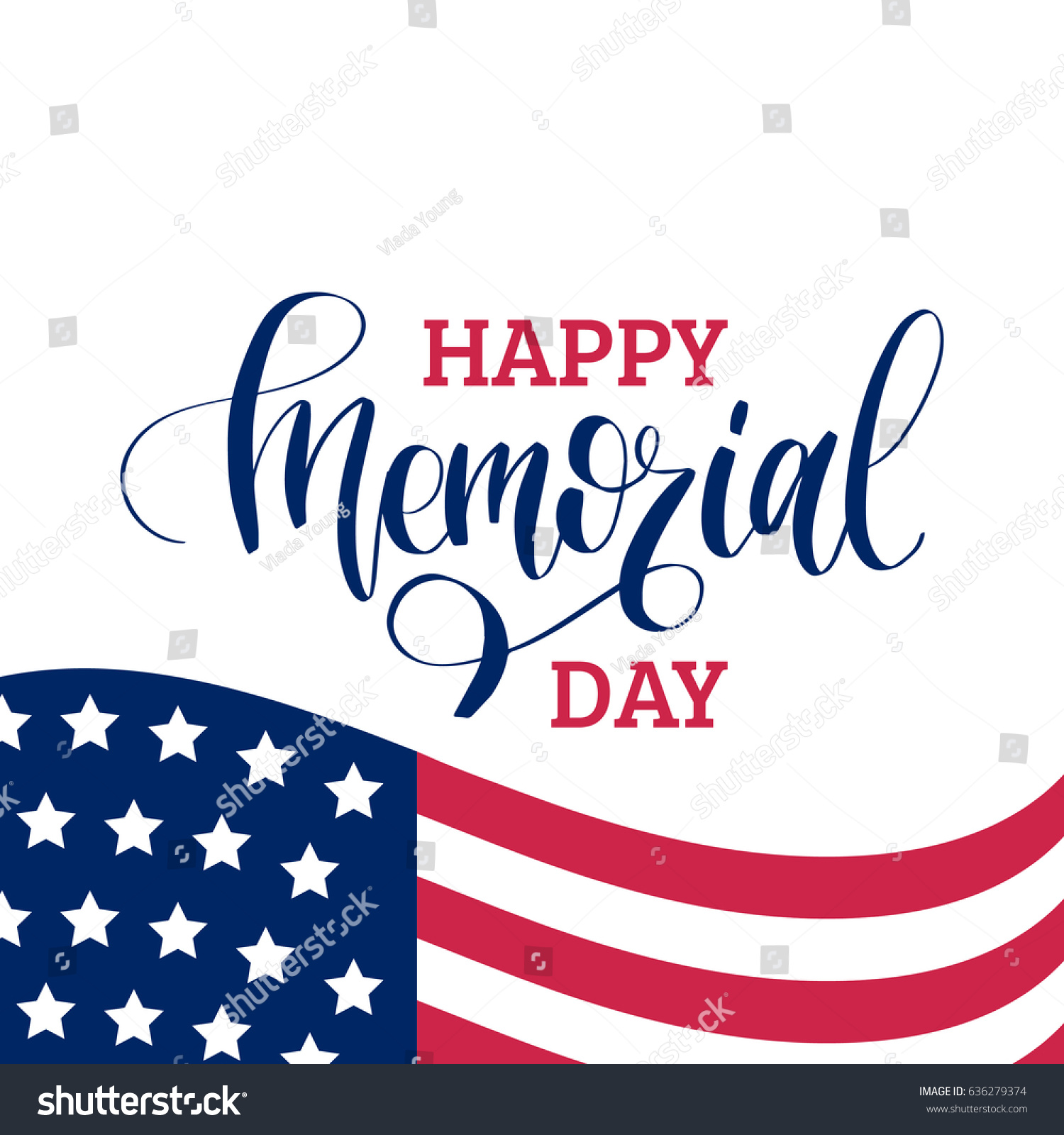 Vector Happy Memorial Day Card National Stock Vector Royalty Free 636279374