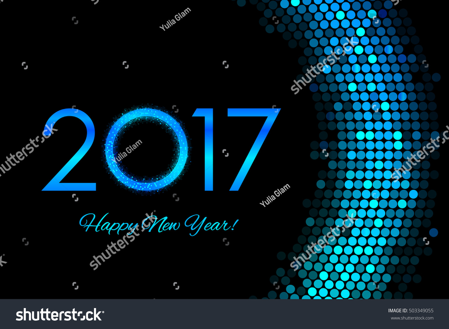 Vector 2017 Happy New Year Purple Background - 503349055 : Shutterstock