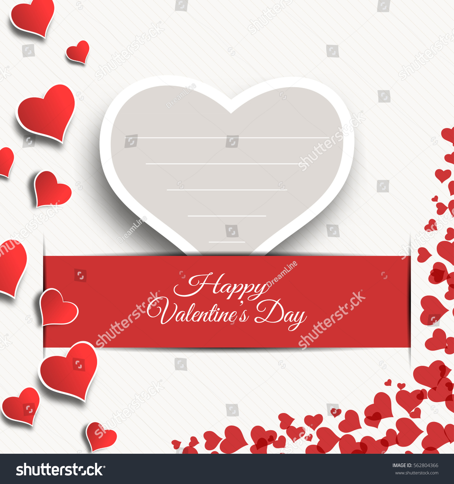 vector happy valentines day blank greeting stock vector