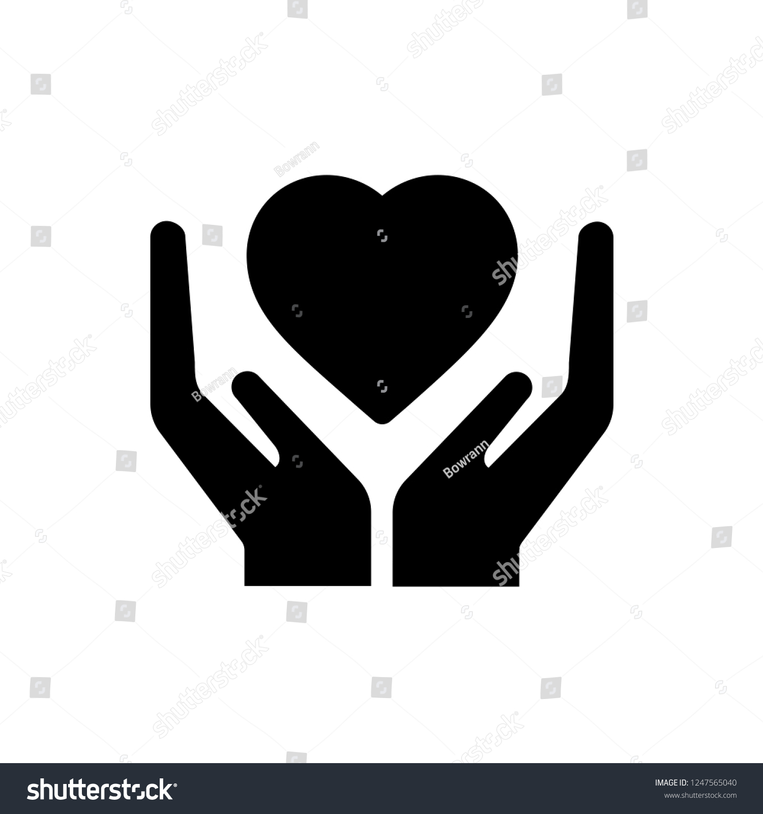 Vector Heart Hands Icon Stock Vector (Royalty Free) 1247565040 ...
