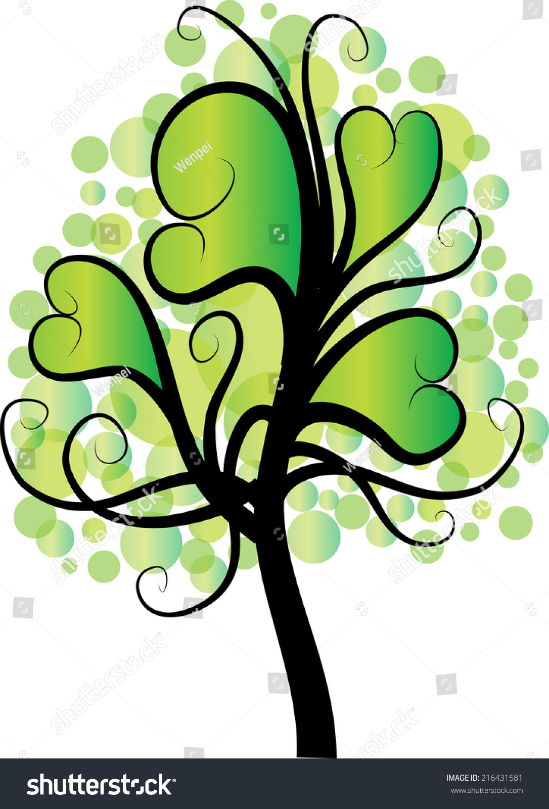 Vector Heart Shape Tree Stock Vector 216431581 - Shutterstock