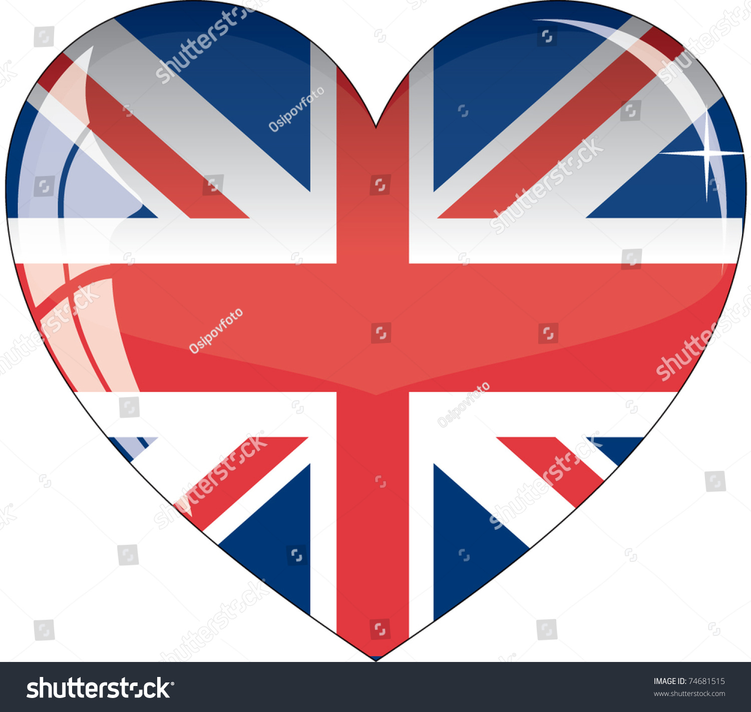 Vector Heart With United Kingdom Flag - 74681515 : Shutterstock