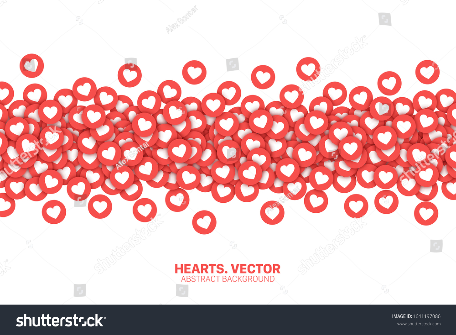 SVG of Vector Hearts Red Flat Icons Isolated On White Background. Lot Of Likes Conceptual Abstract Illustration. Love Design Template. Social Media Network Backdrop svg