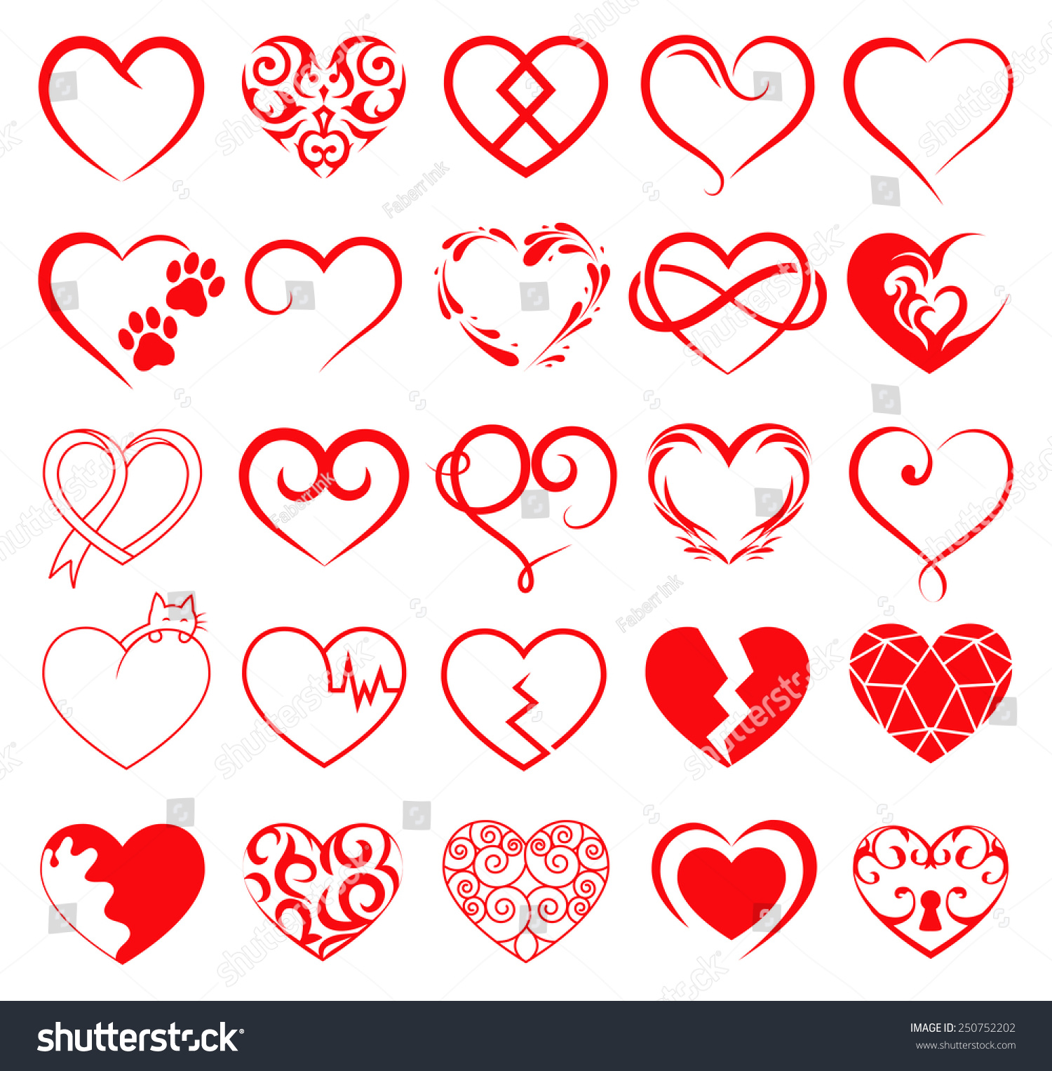 Vector Hearts Set Shutterstock