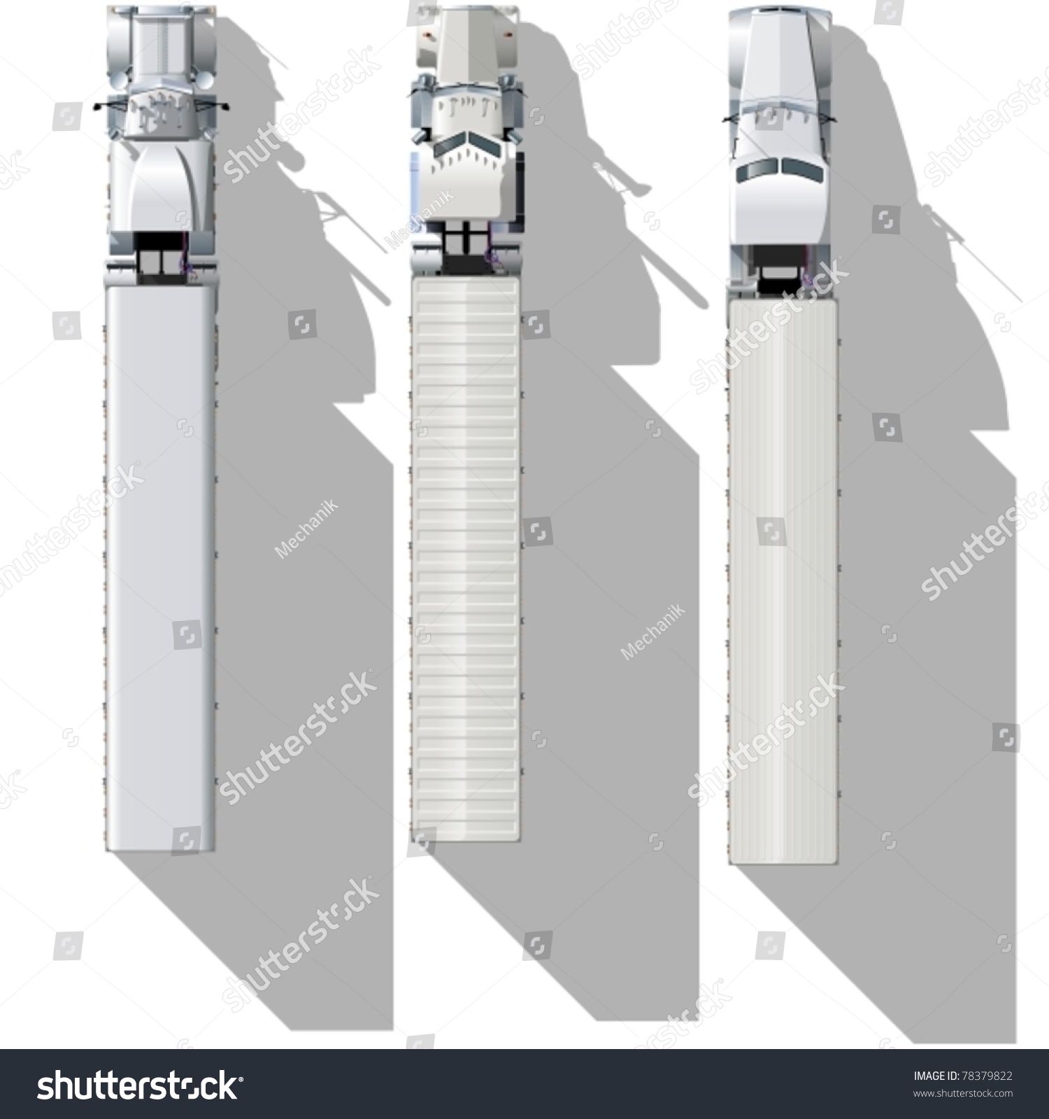 Vector Hidetailed Topview Semitrucks Set Stock Vector ...