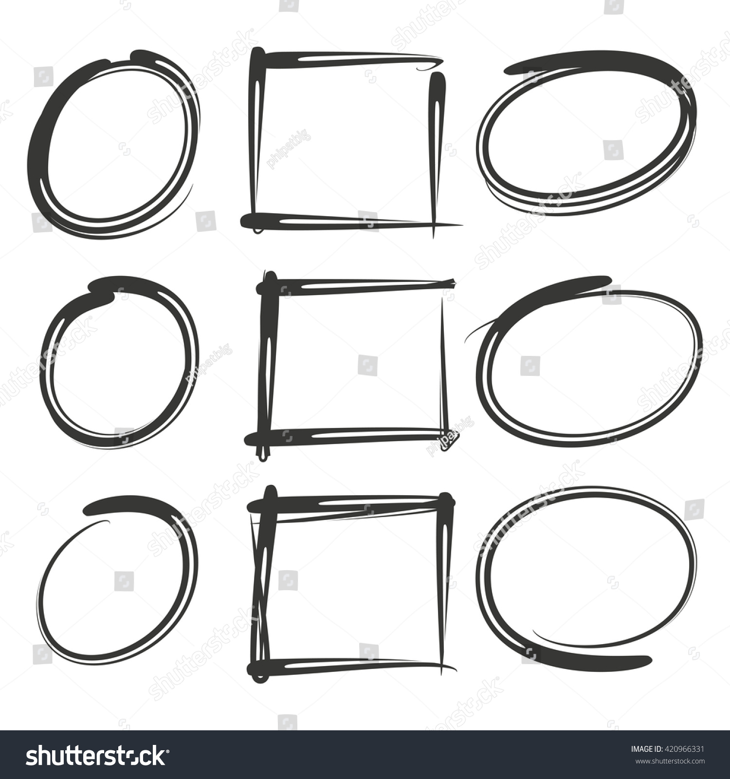 Download Vector Highlighter Elements Circle Rectangle Marker Stock ...