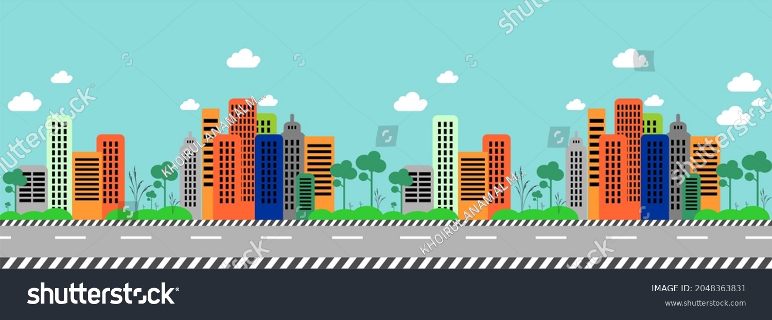 Vector Highway Building Background Animation Stock Vector (Royalty Free ...