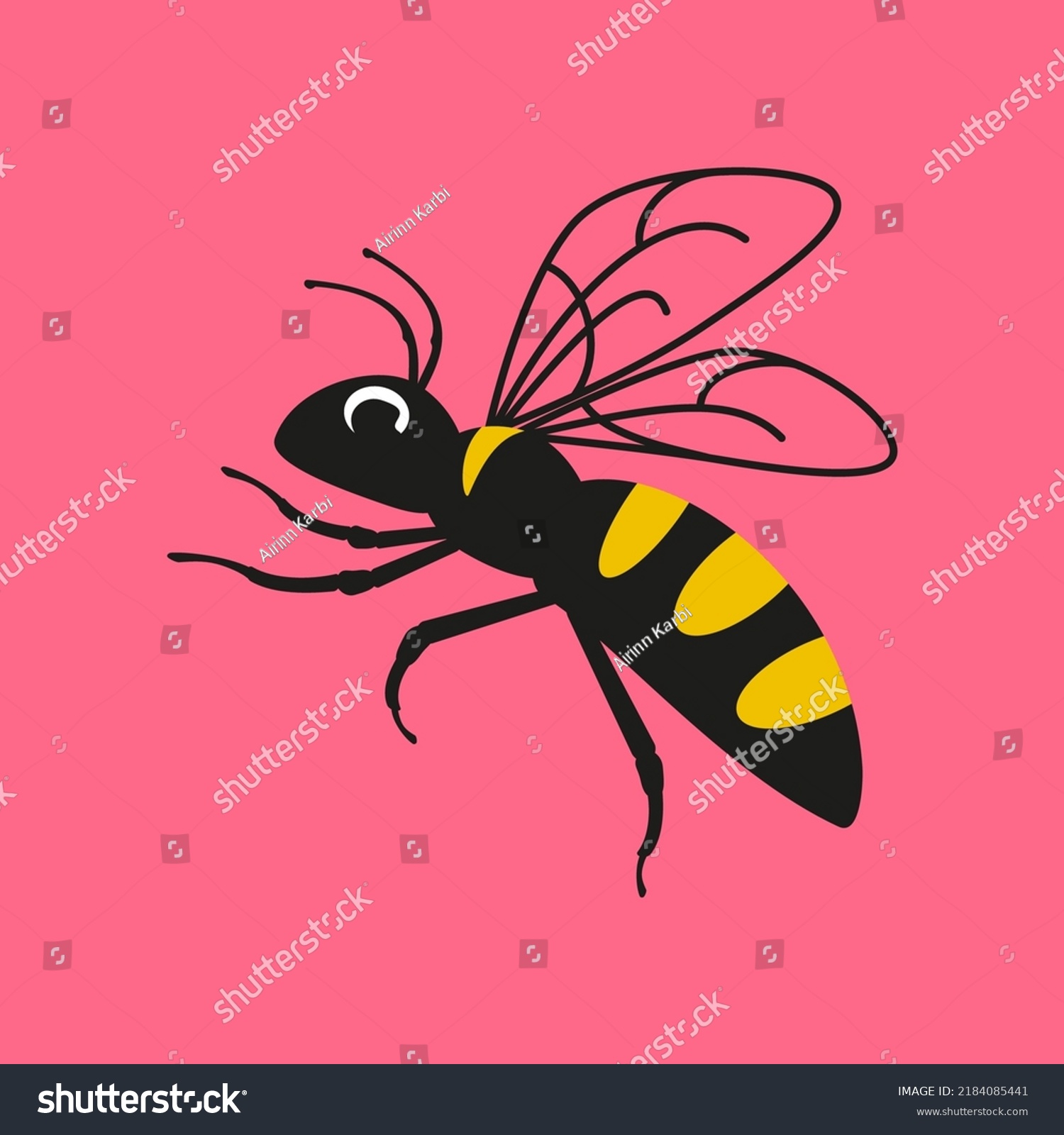 SVG of Vector honey bee for beekeeping. Bumblebee on an isolated pink background. File for cutting SVG. svg