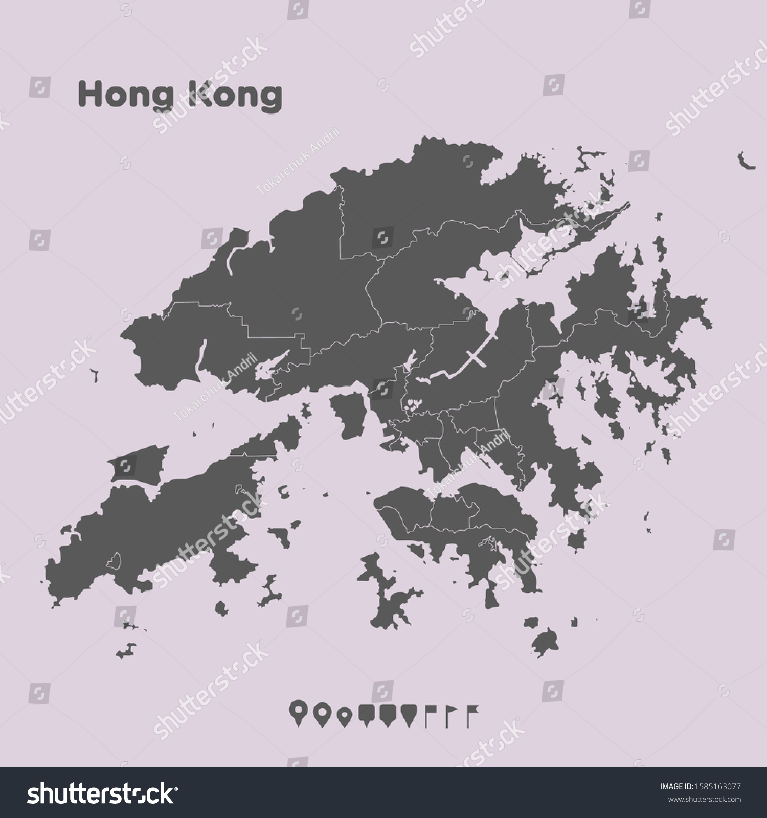 Vector Hong Kong Region China Border Stock Vector (Royalty Free