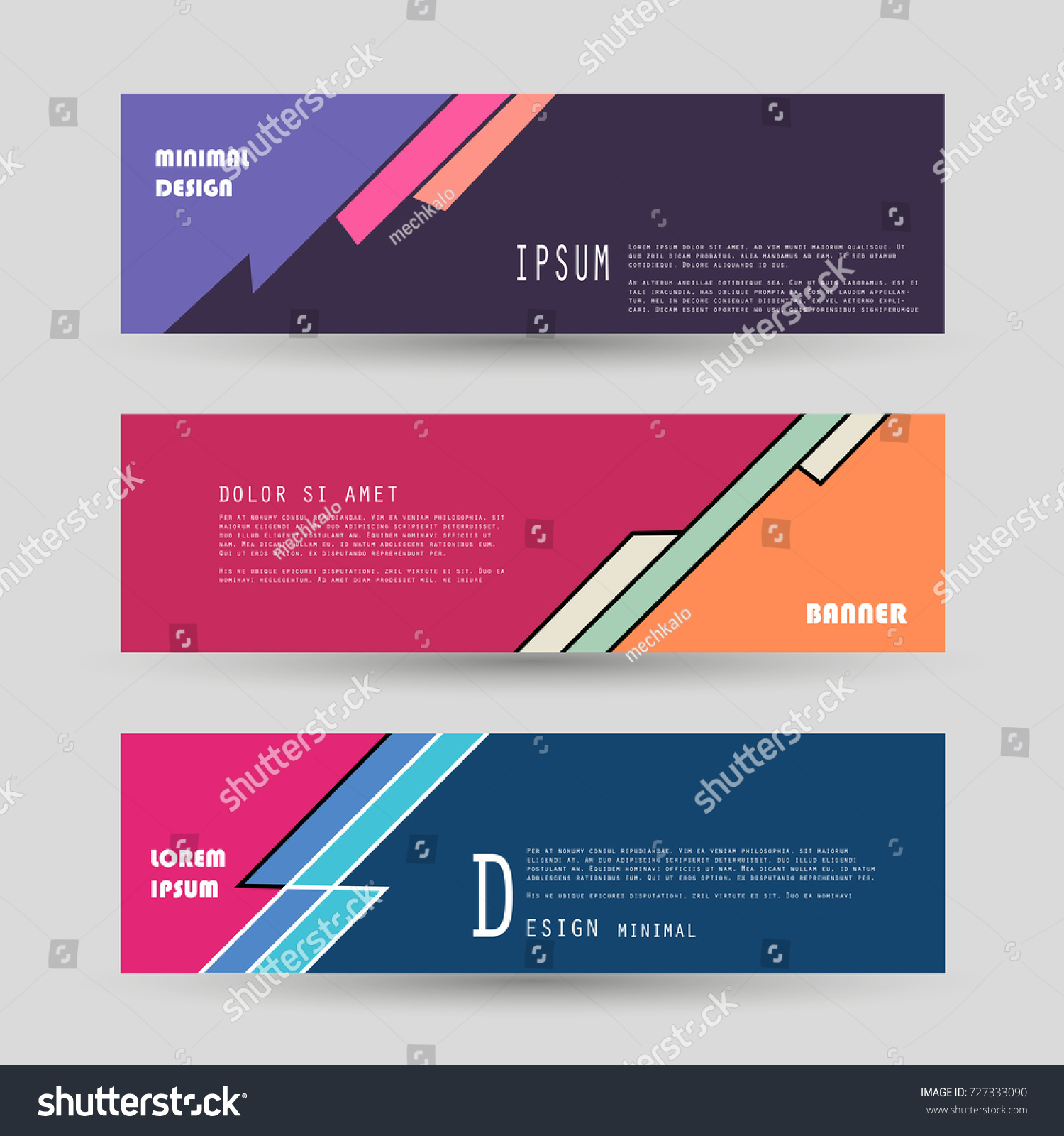Vector Horizontal Banner Template Abstract Design Stock Vector